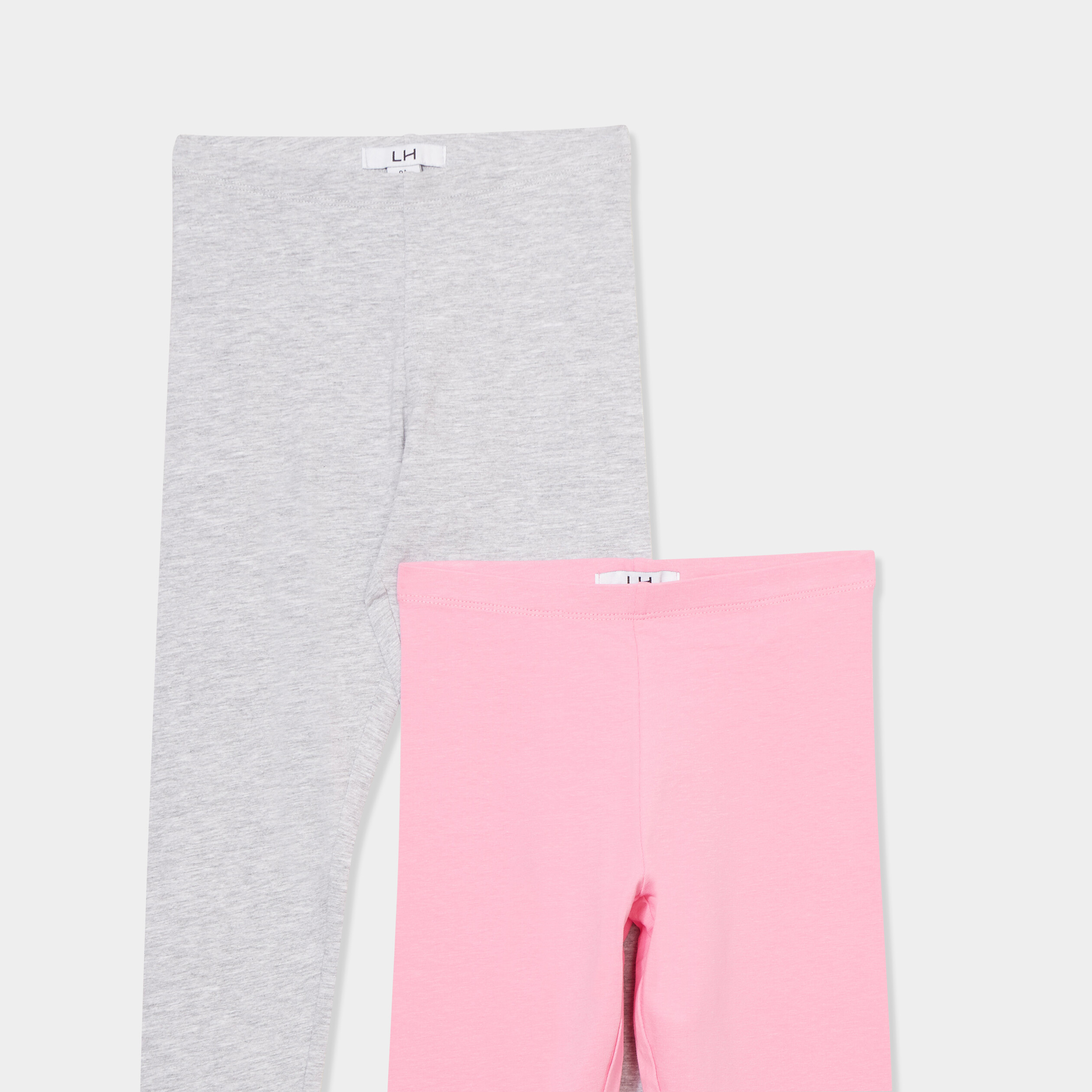 lot 2 leggings coton gris clair fille Lot 2 leggings coton gris clair fille