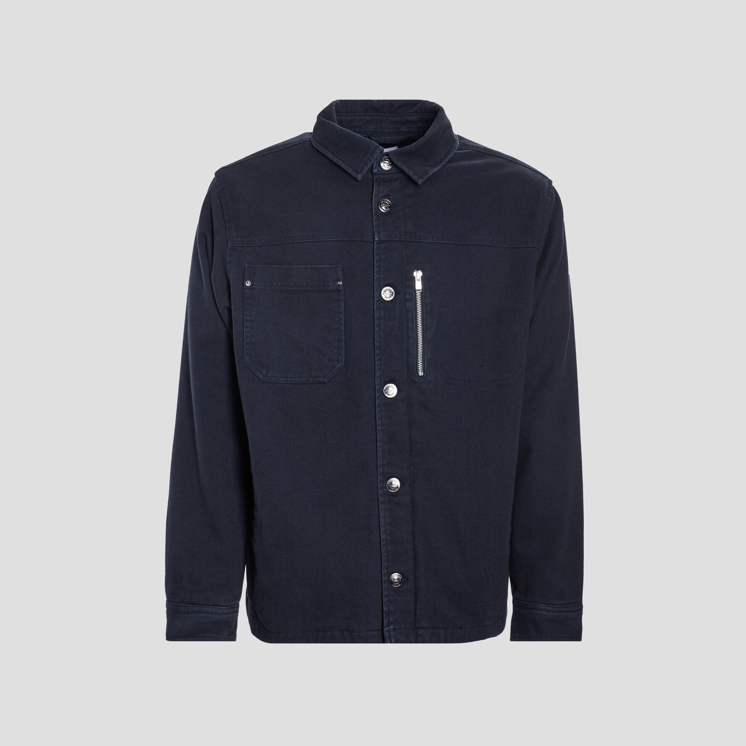 Veste droite boutonnée bleu marine homme