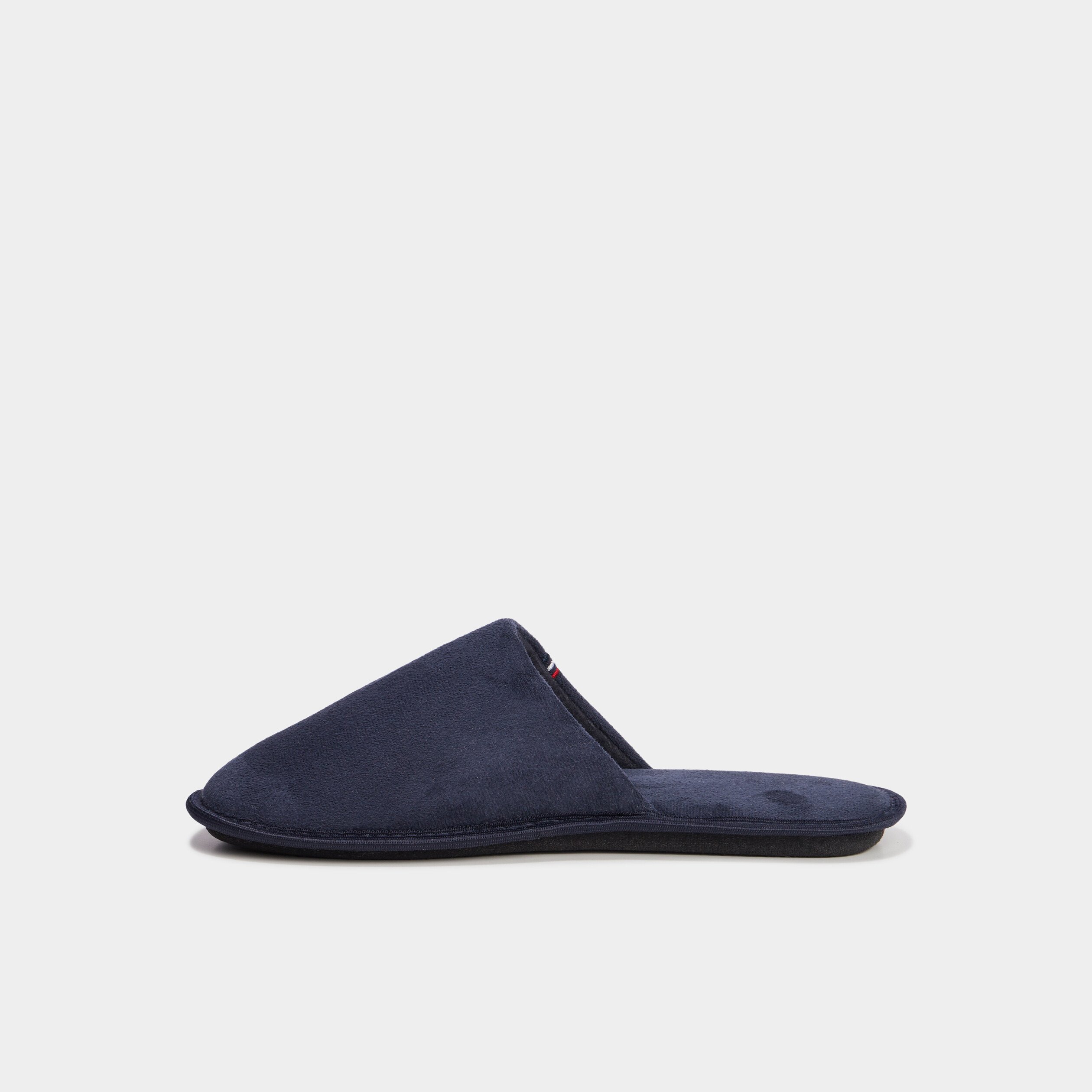 chaussons mules effet velours bleu marine homme Chaussons mules effet velours bleu marine homme