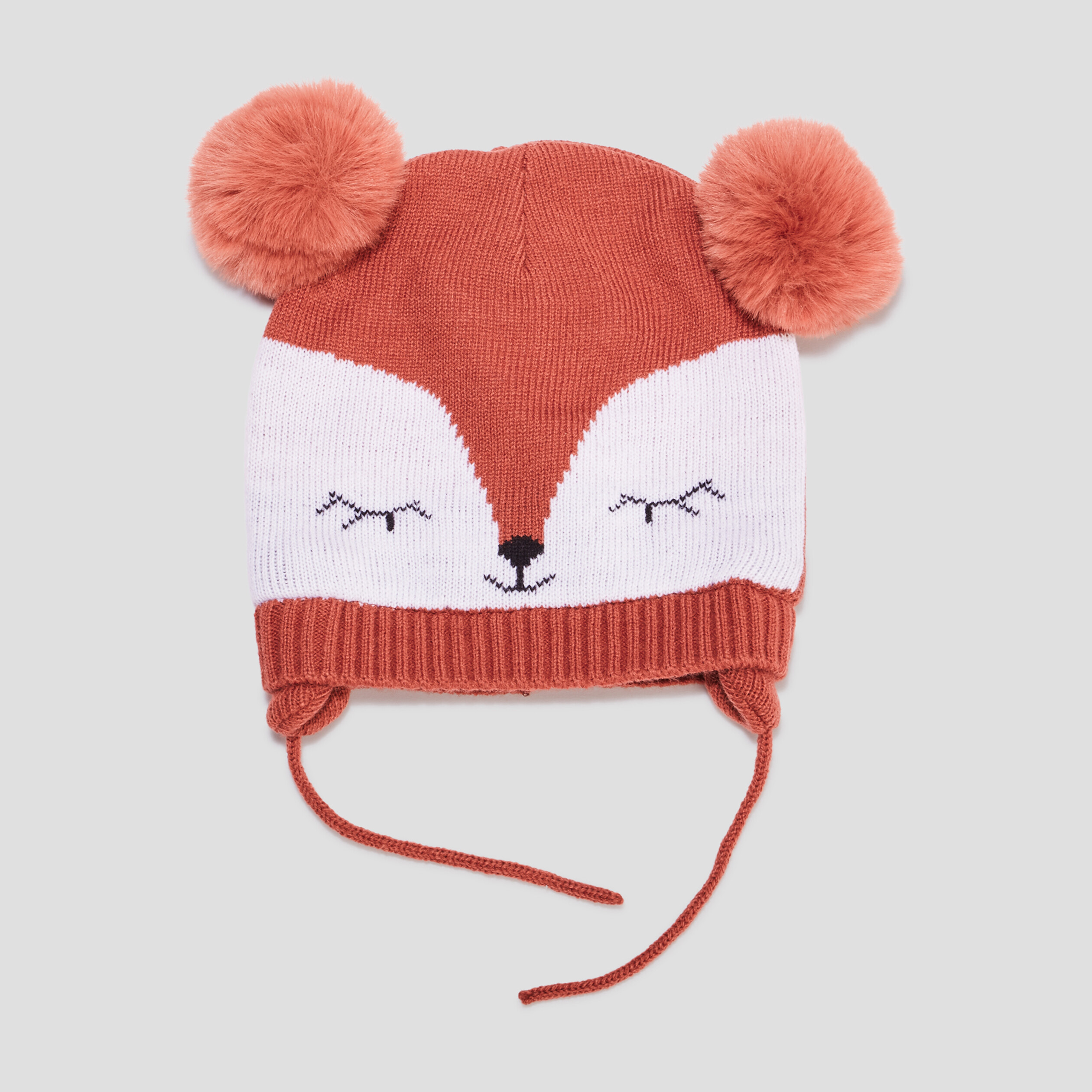 Bonnet péruvien à pompons rose framboise bébé