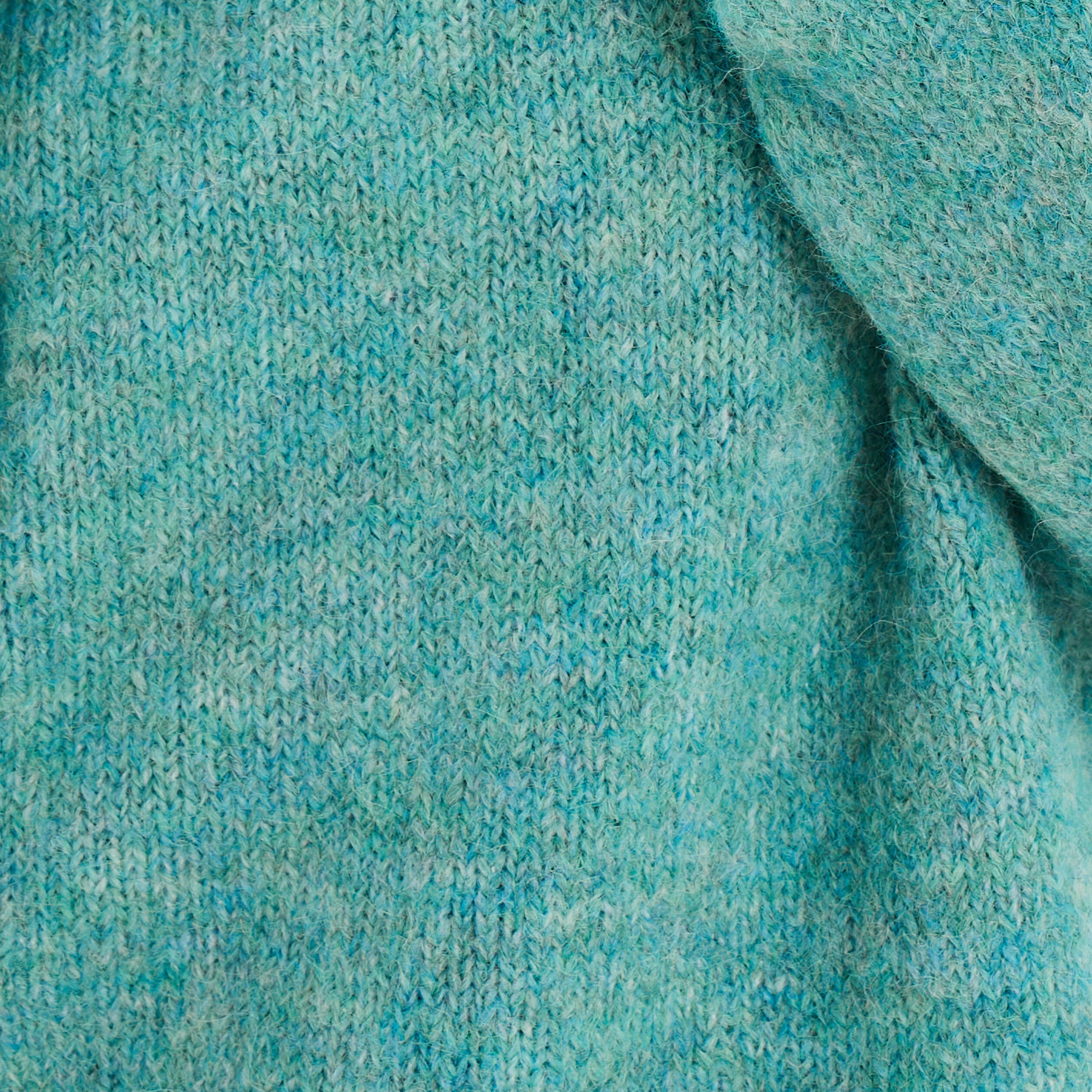 Pull col rond manches longues bleu canard femme