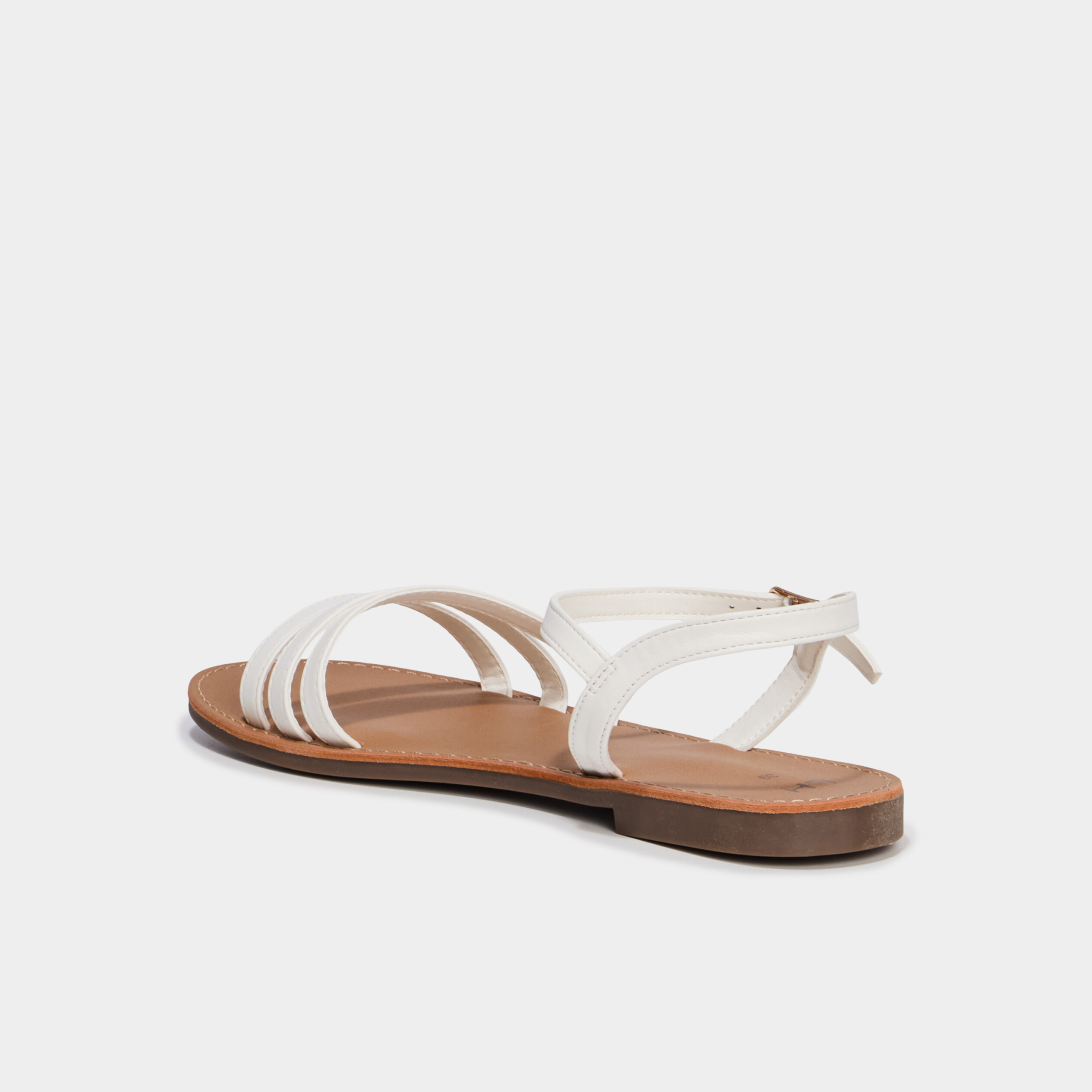 Sandales plates blanc femme