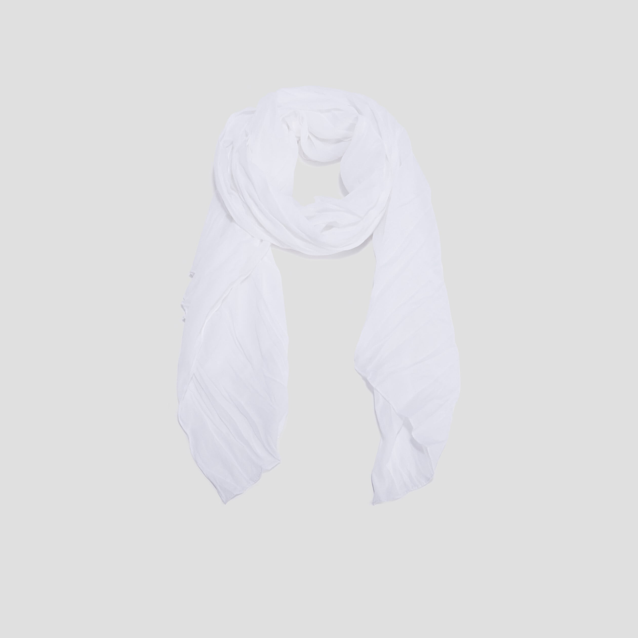 Foulard aspect froiss&eacute; blanc femme