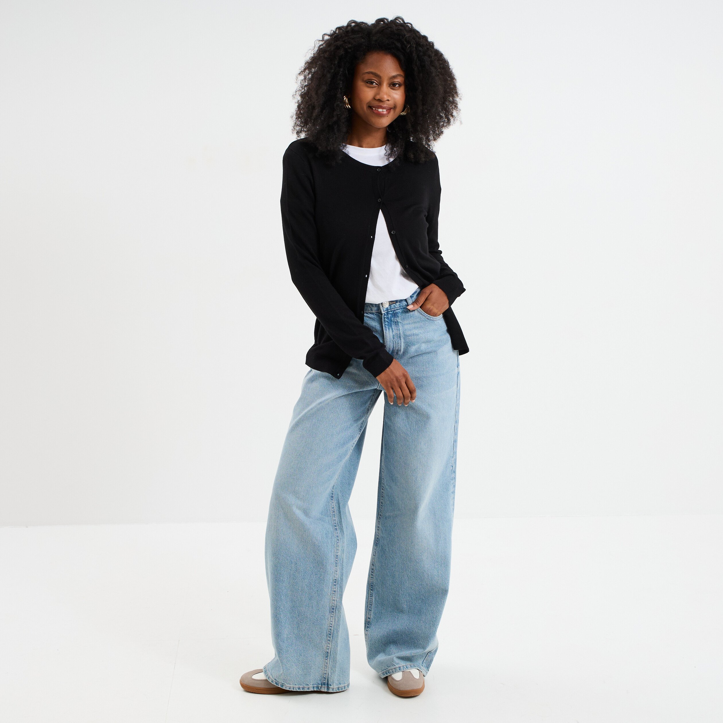jeans large coton denim double stone femme Jeans large coton denim double stone femme