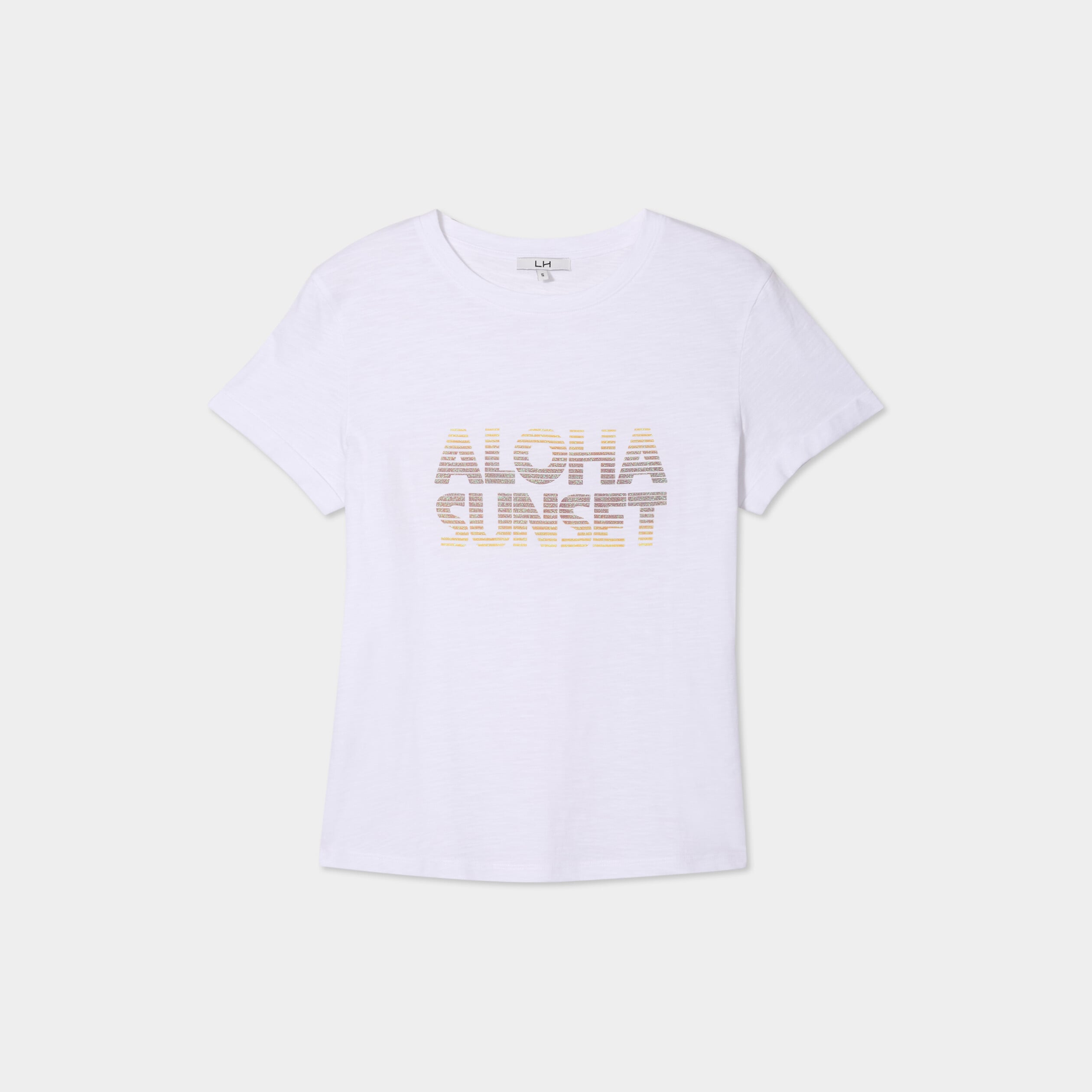 T-shirt manches courtes coton blanc femme