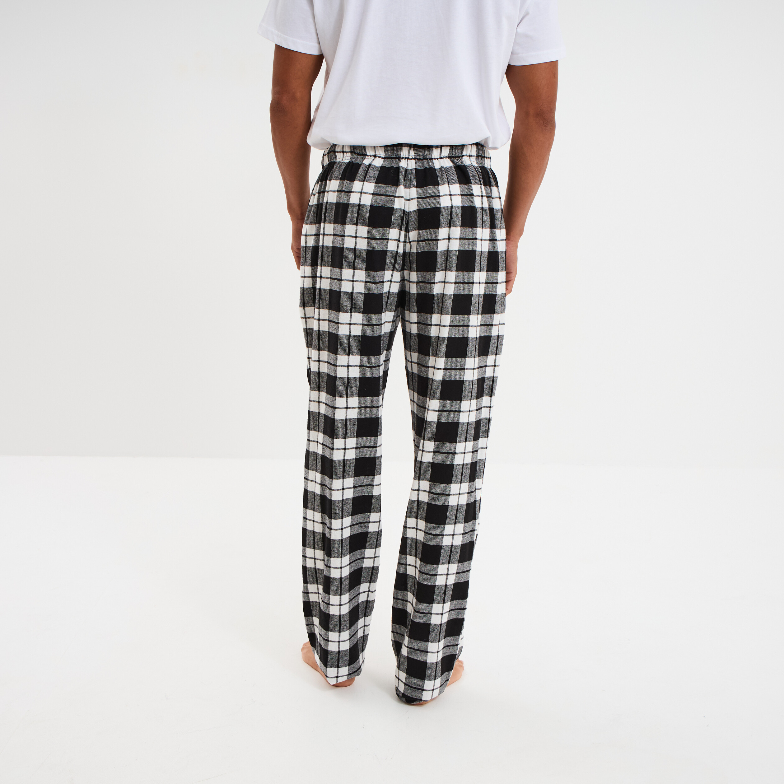 pantalon de pyjama coton coupe droite noir homme Pantalon de pyjama coton coupe droite noir homme