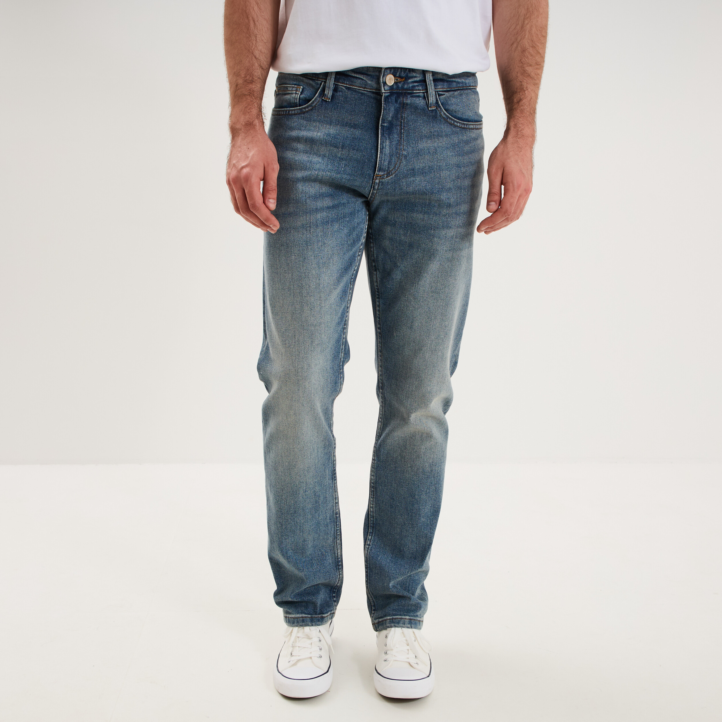 Jeans regular 5 poches denim stone homme