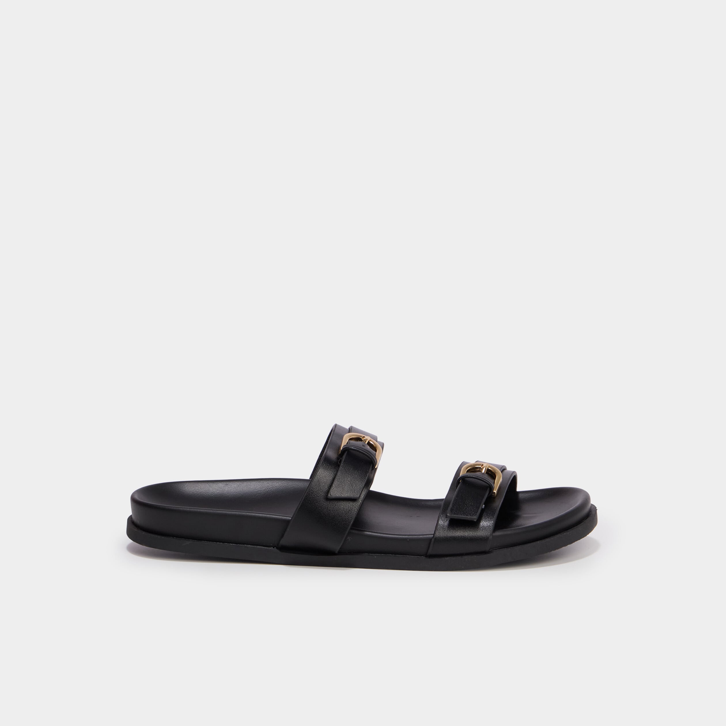 Mules avec boucles noir femme