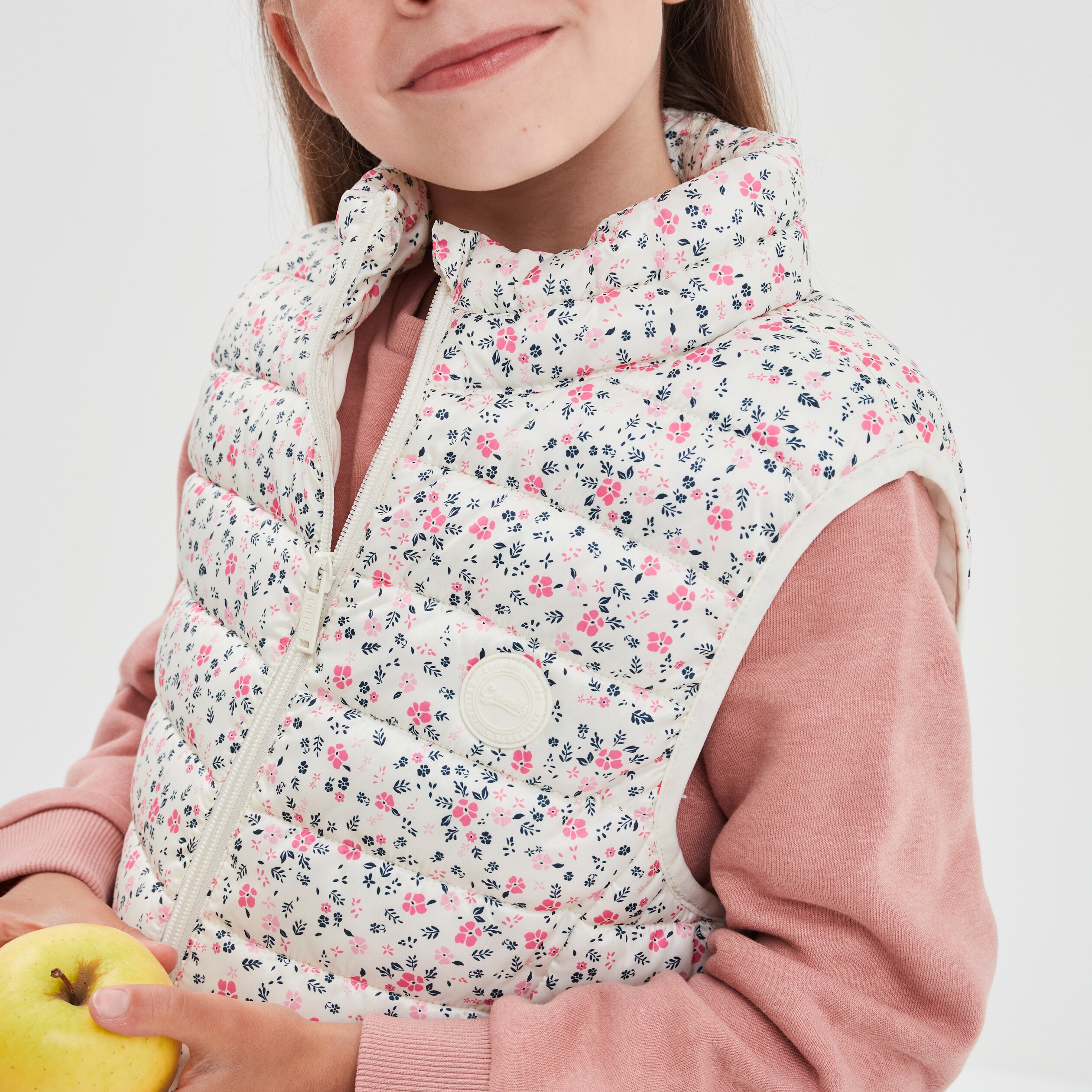 Doudoune sans manches col montant Creeks beige fille