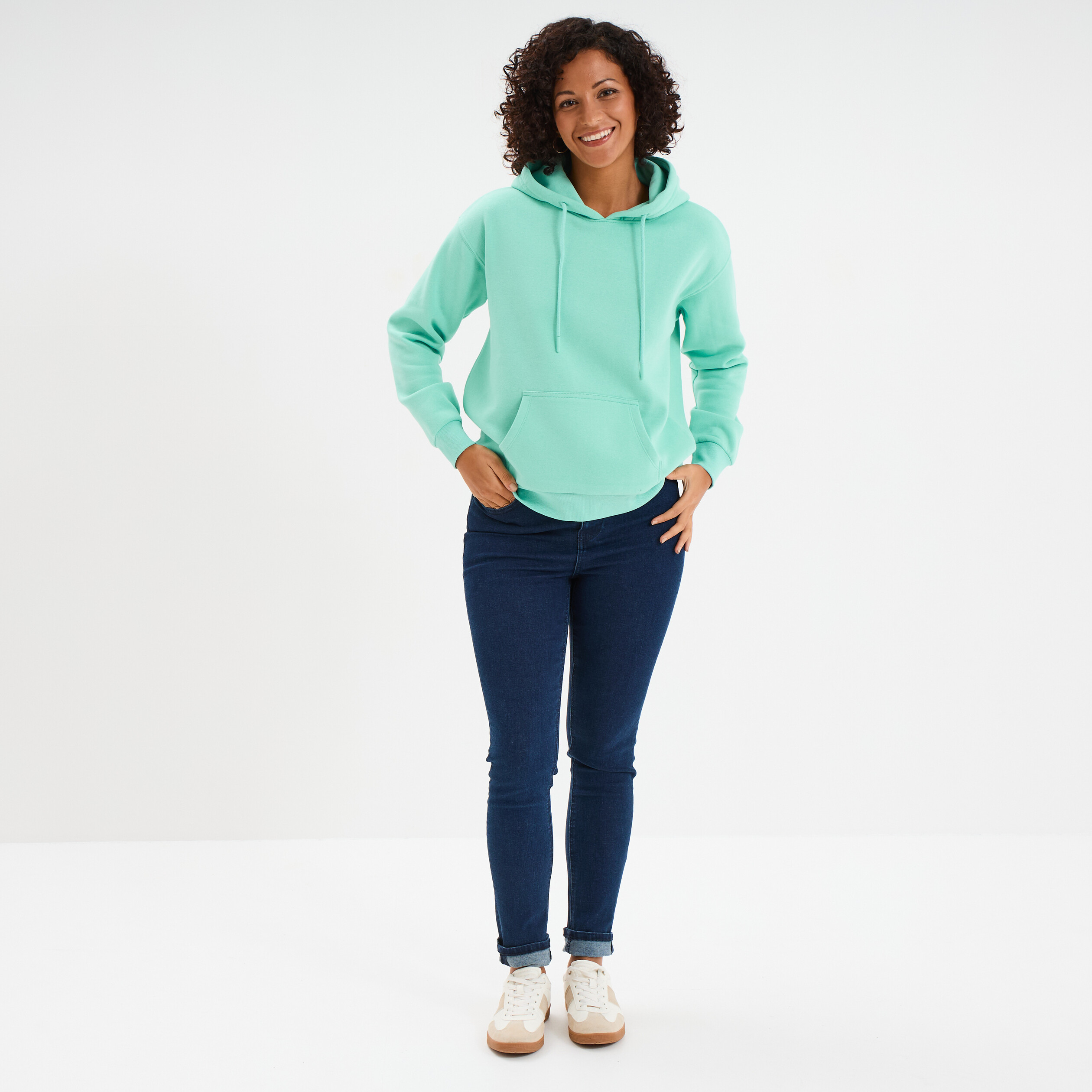 sweat hoodie molleton a capuche bleu turquoise femme Sweat hoodie molleton à capuche bleu turquoise femme