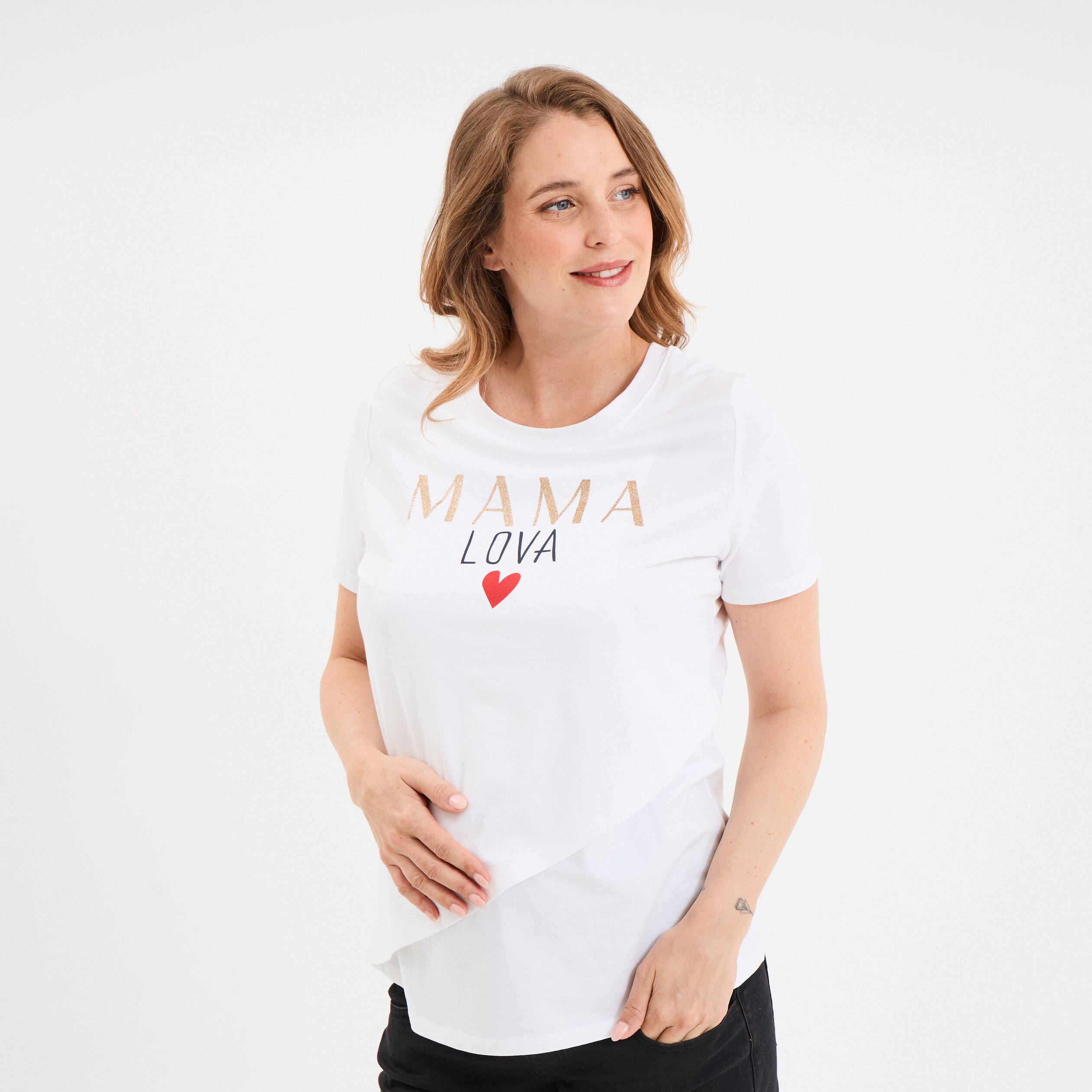 t shirt manches courtes allaitement blanc femmemater T-shirt manches courtes allaitement blanc femme maternité