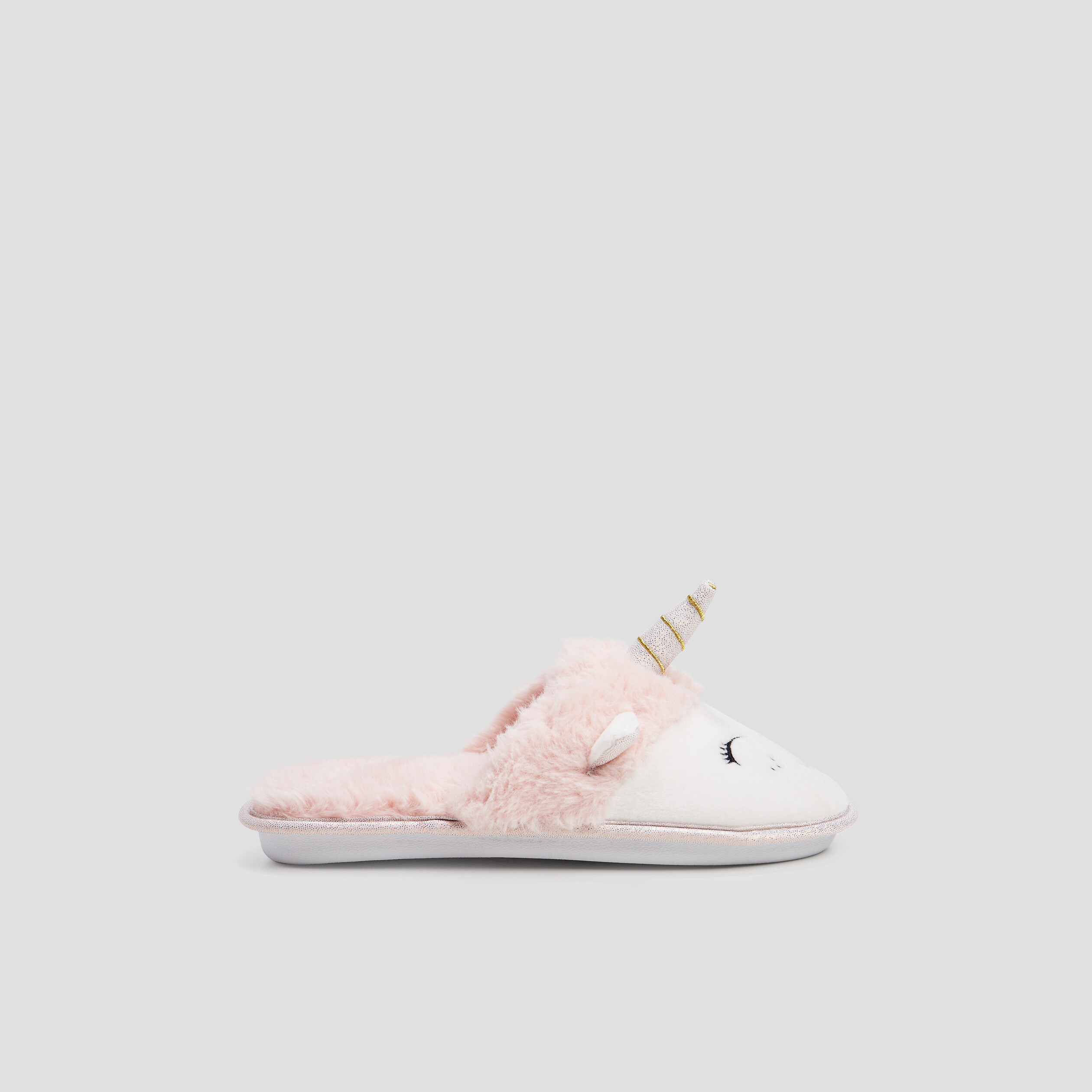 Chaussons mules fantaisie rose femme