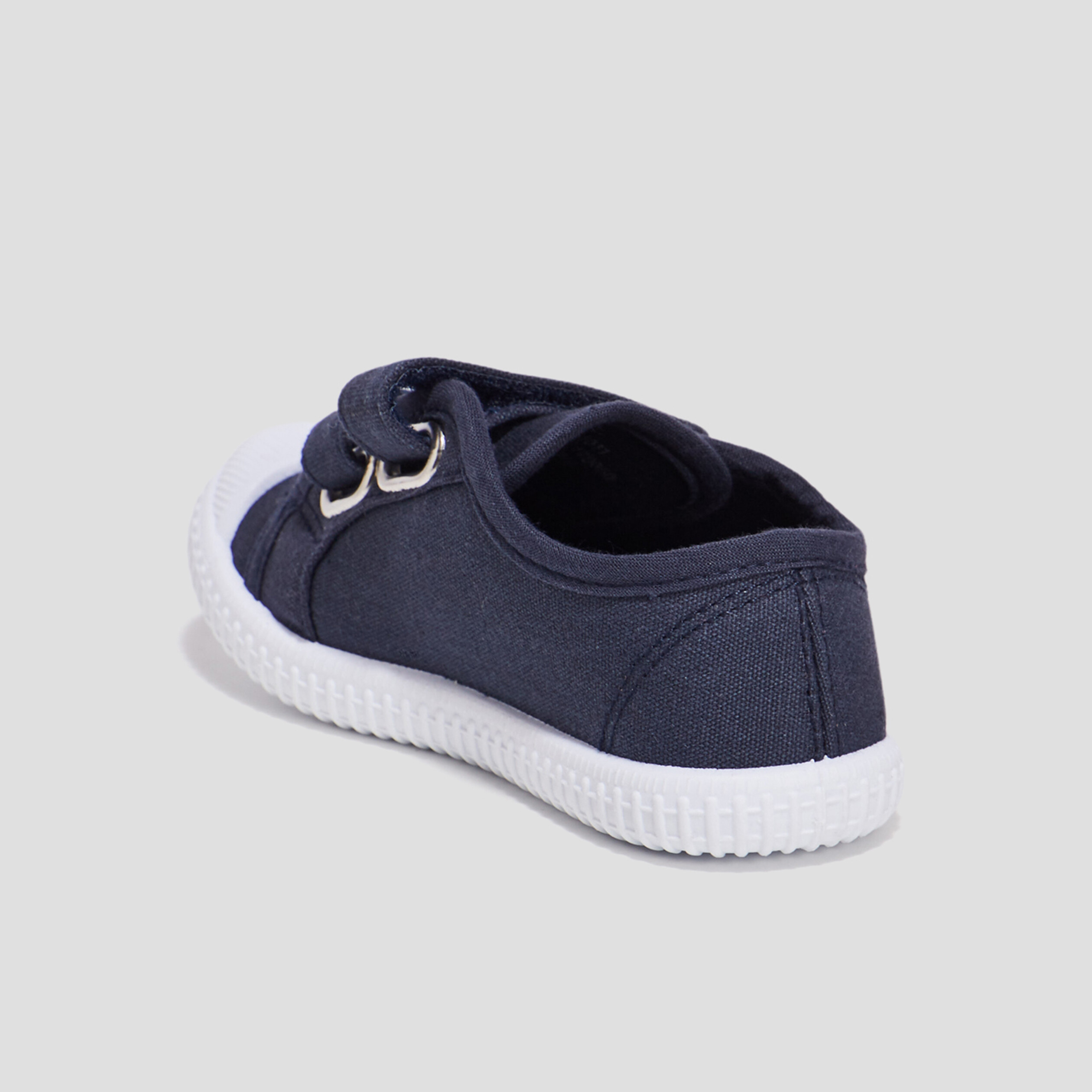 Tennis en toile bout renforc&eacute; &agrave; scratchs bleu marine gar&ccedil;on