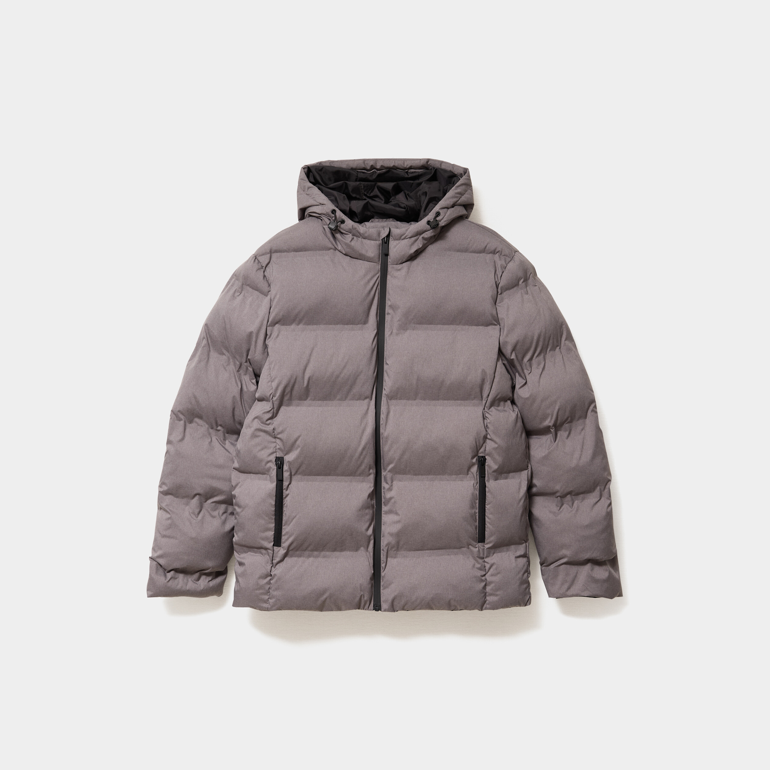Doudoune courte &agrave; capuche d&eacute;perlante gris homme