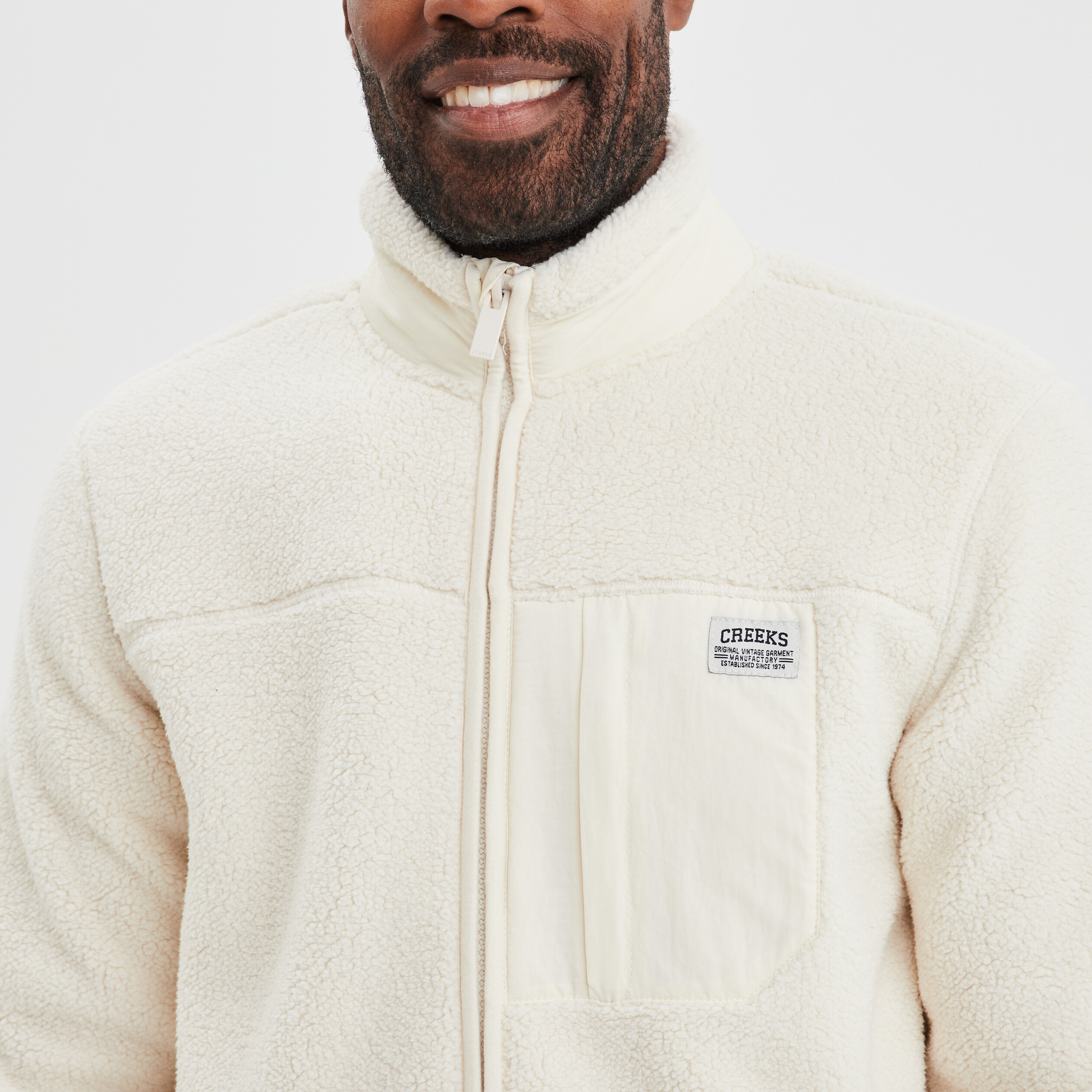 Gilet imitation laine mouton Creeks blanc homme