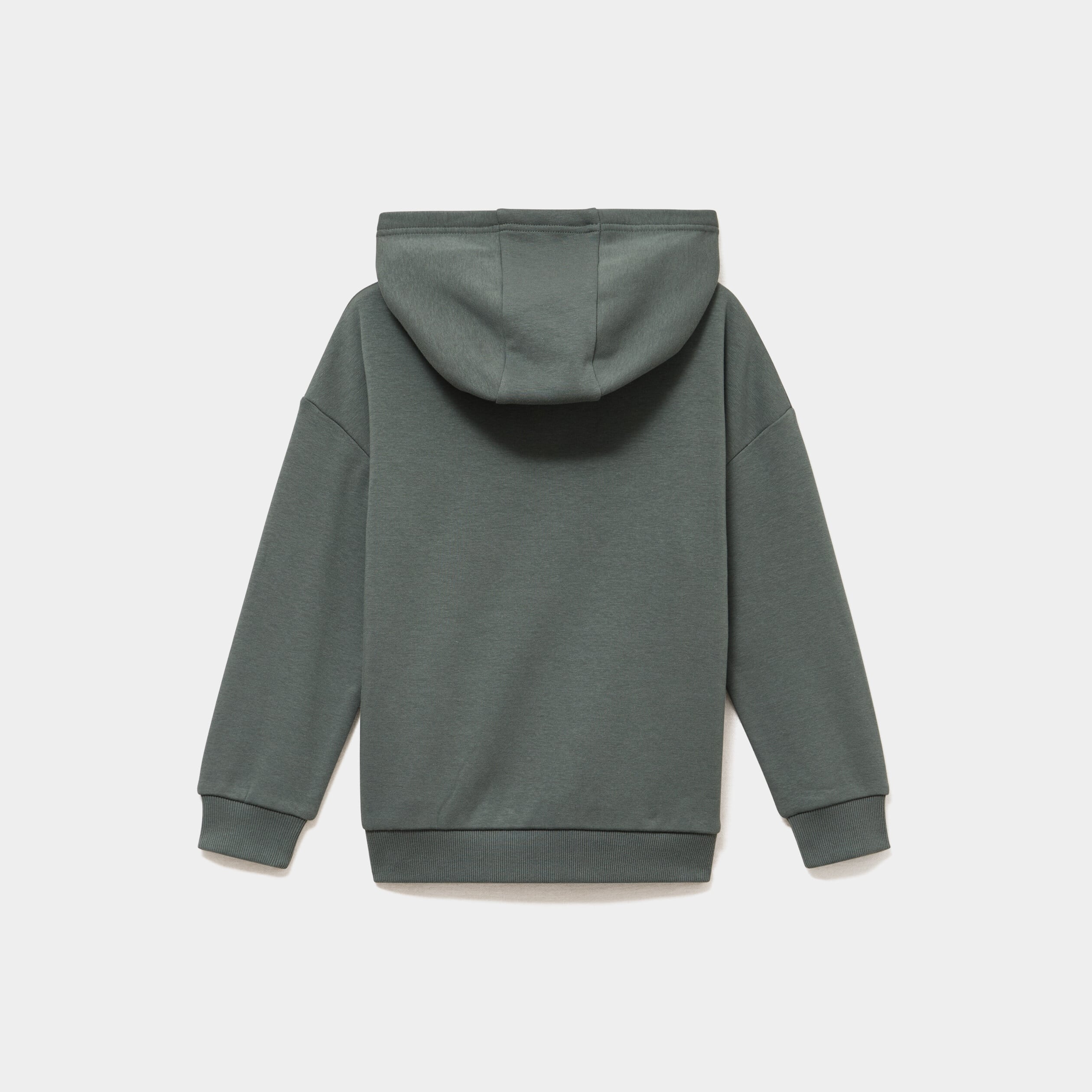 Sweat hoodie doubl&eacute; &agrave; capuche oversize vert kaki gar&ccedil;on