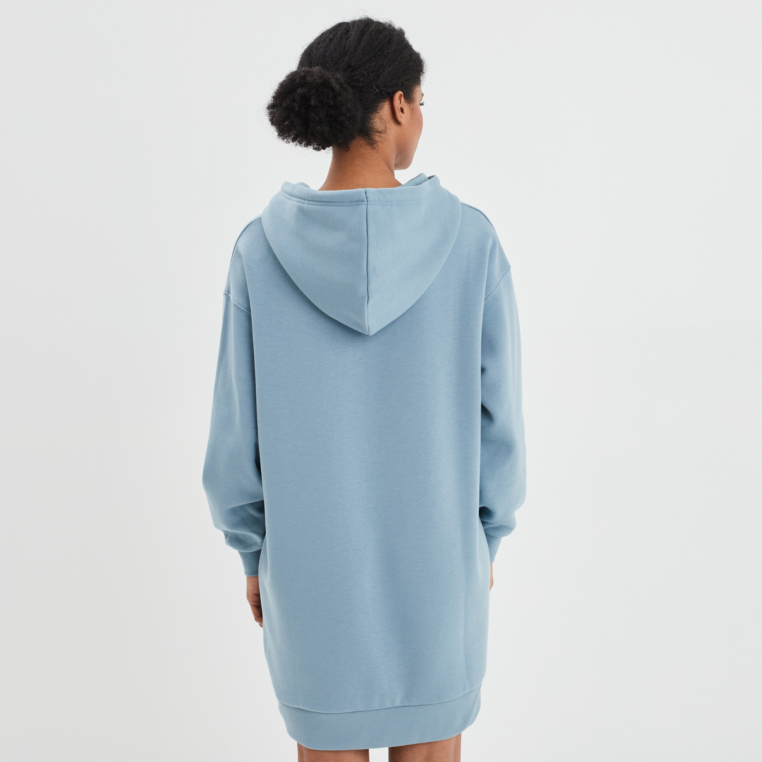 Robe en sweat capuche femme coloris Gris clair chiné Bora-Bora - Sweat Home