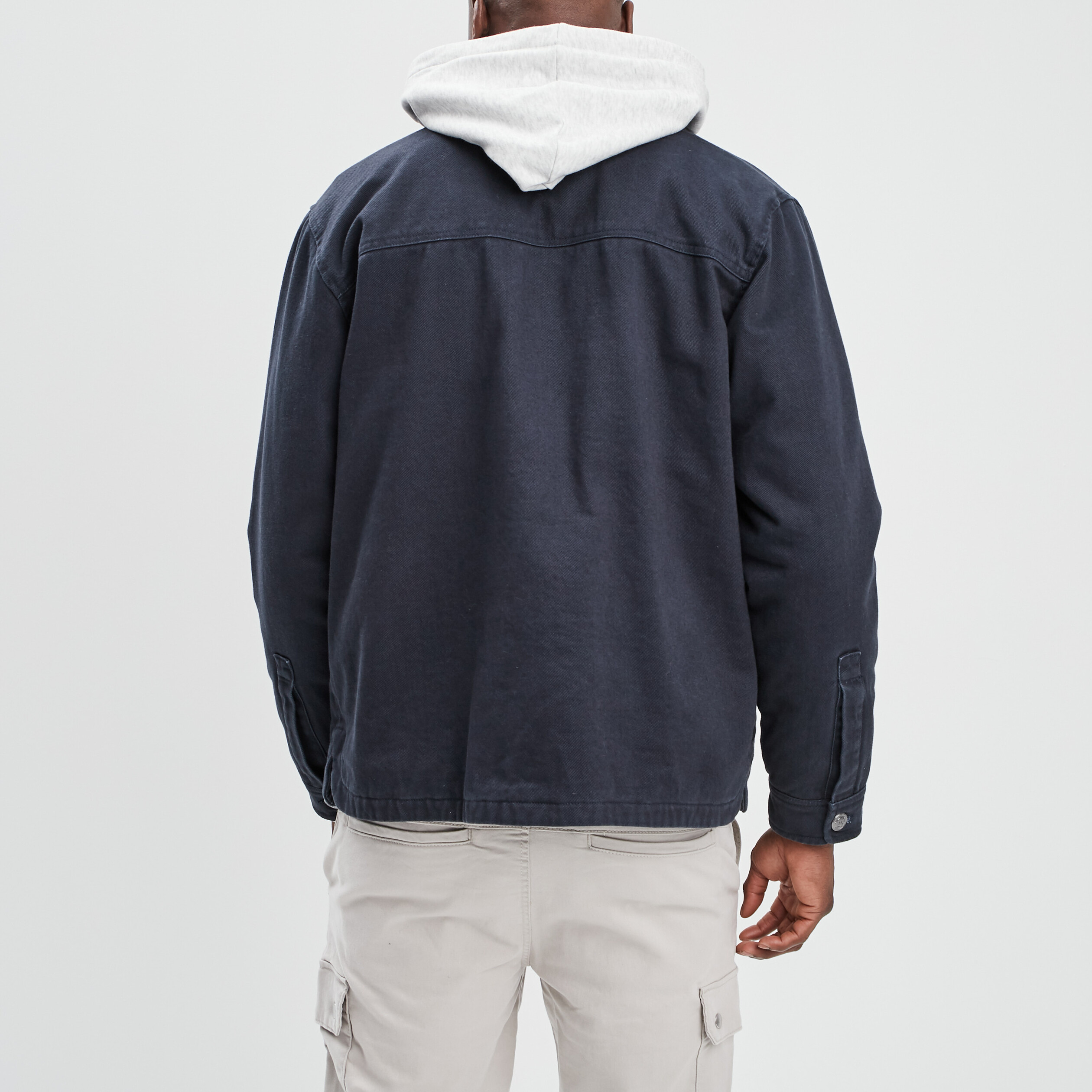 Veste droite boutonnée bleu marine homme