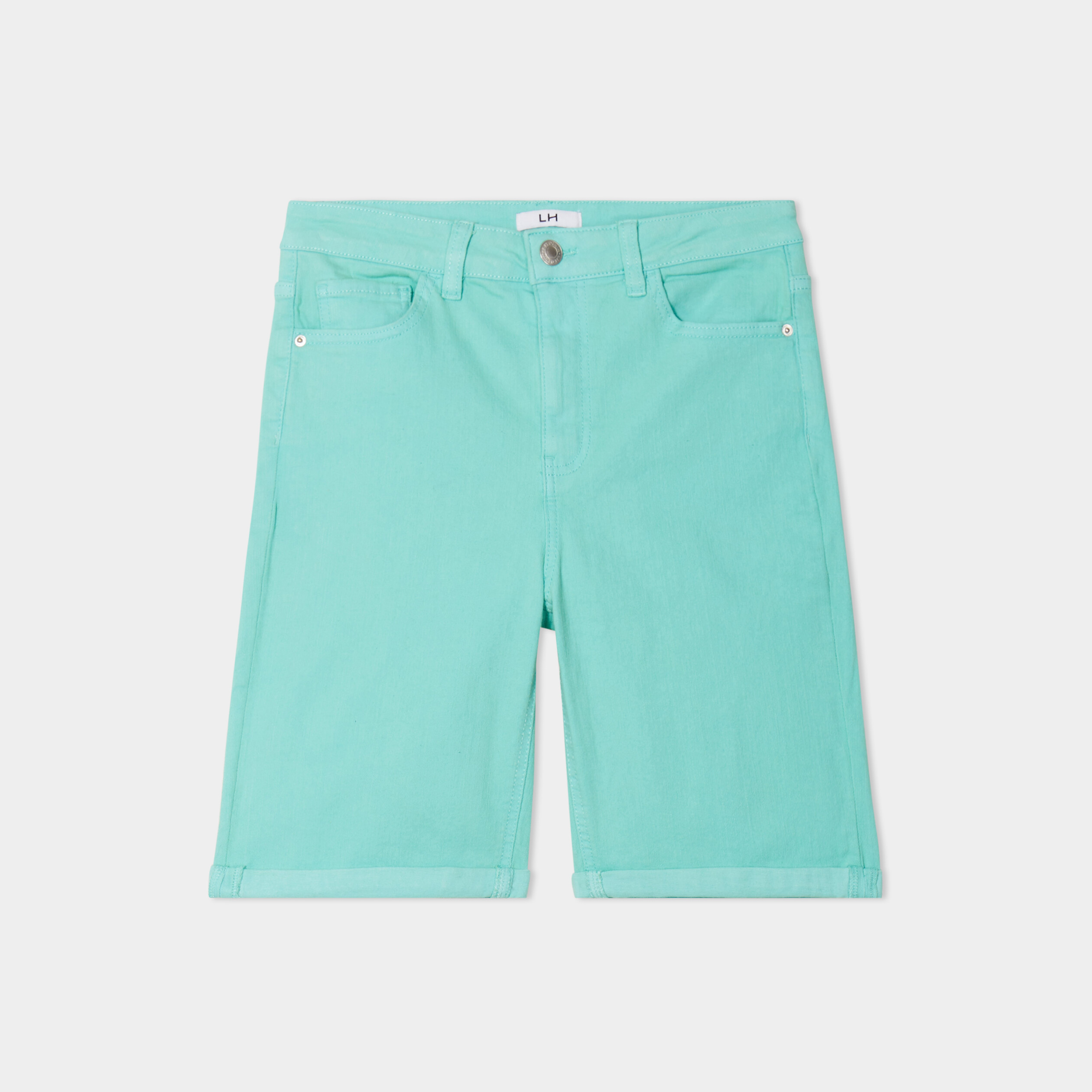 bermuda slim bleu turquoise femme Bermuda slim bleu turquoise femme