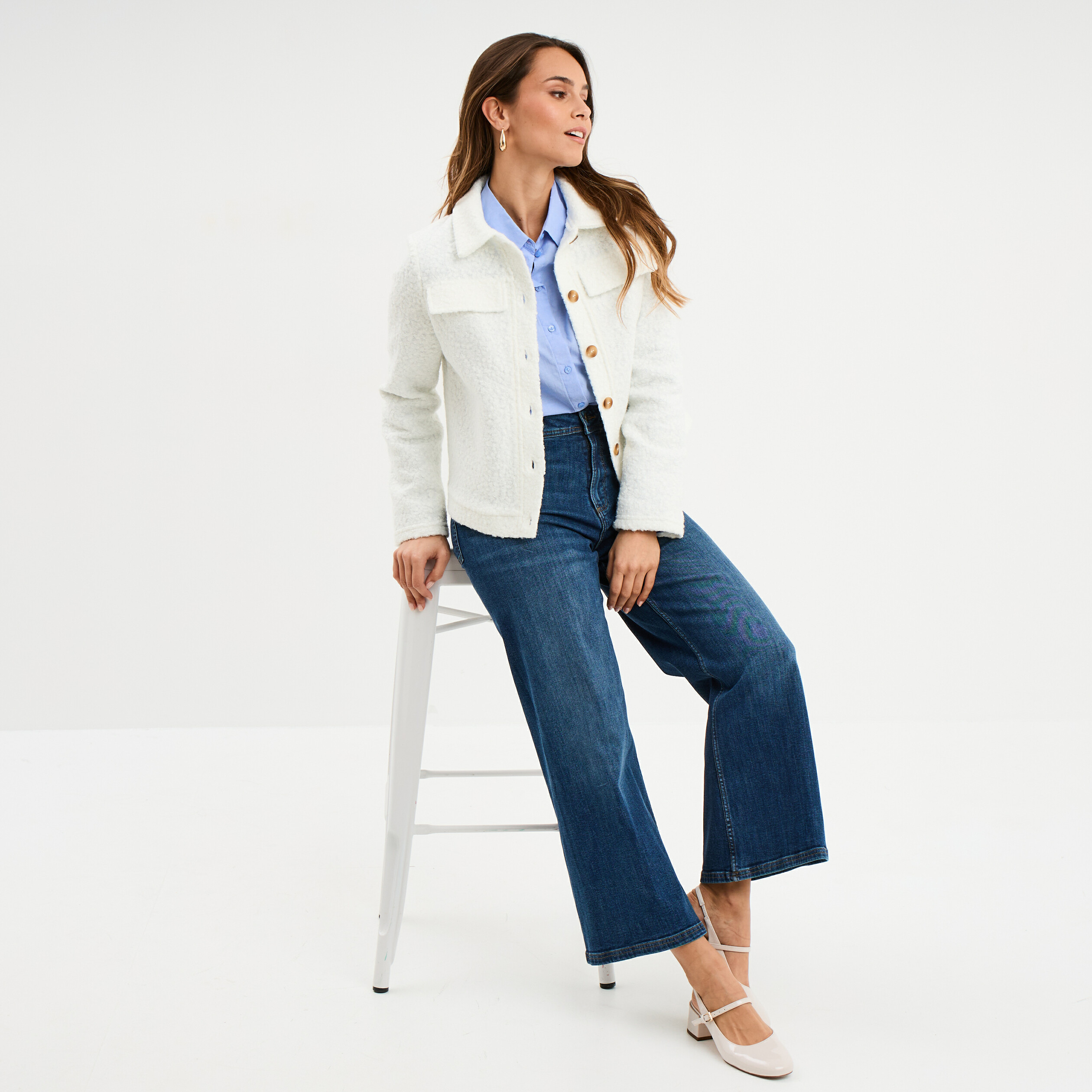 Flash By Zizzi Jeans Flare Taille Haute Grandes Tailles Femme - Bootcut Extensible