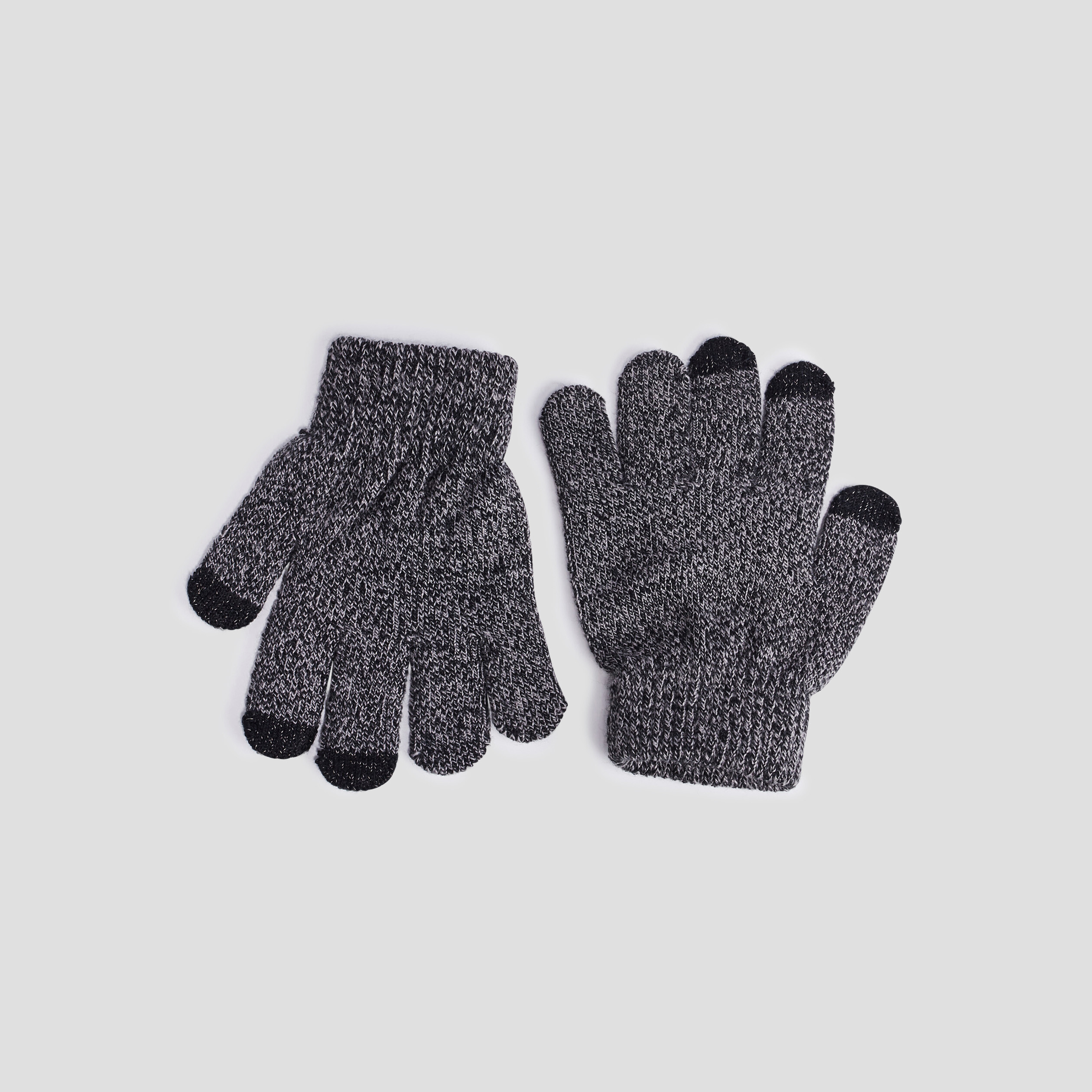 Gants avec bouts tactile gris clair gar&ccedil;on