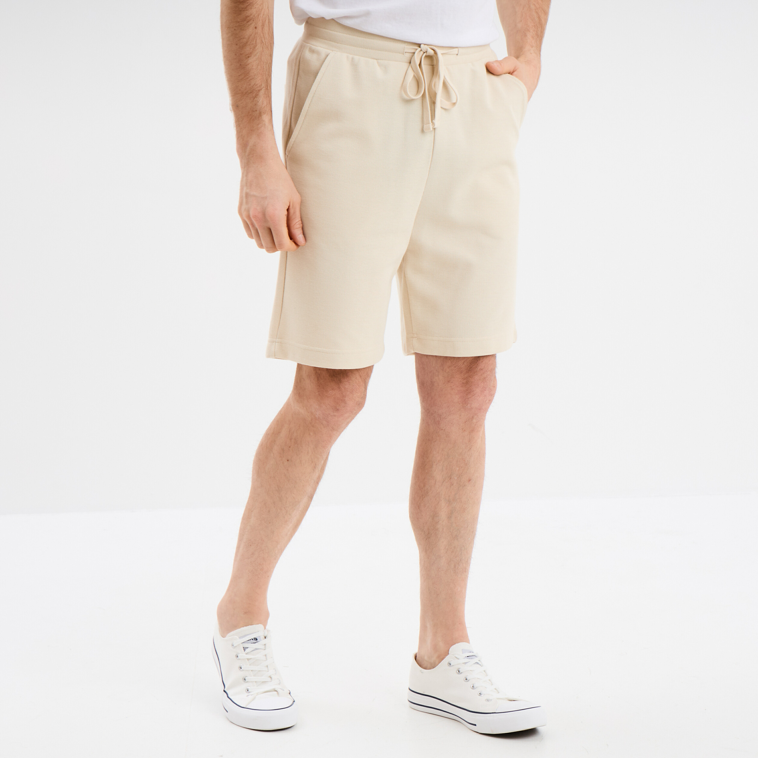 bermuda droit effet reliefe ecru homme Bermuda droit effet reliéfé ecru homme