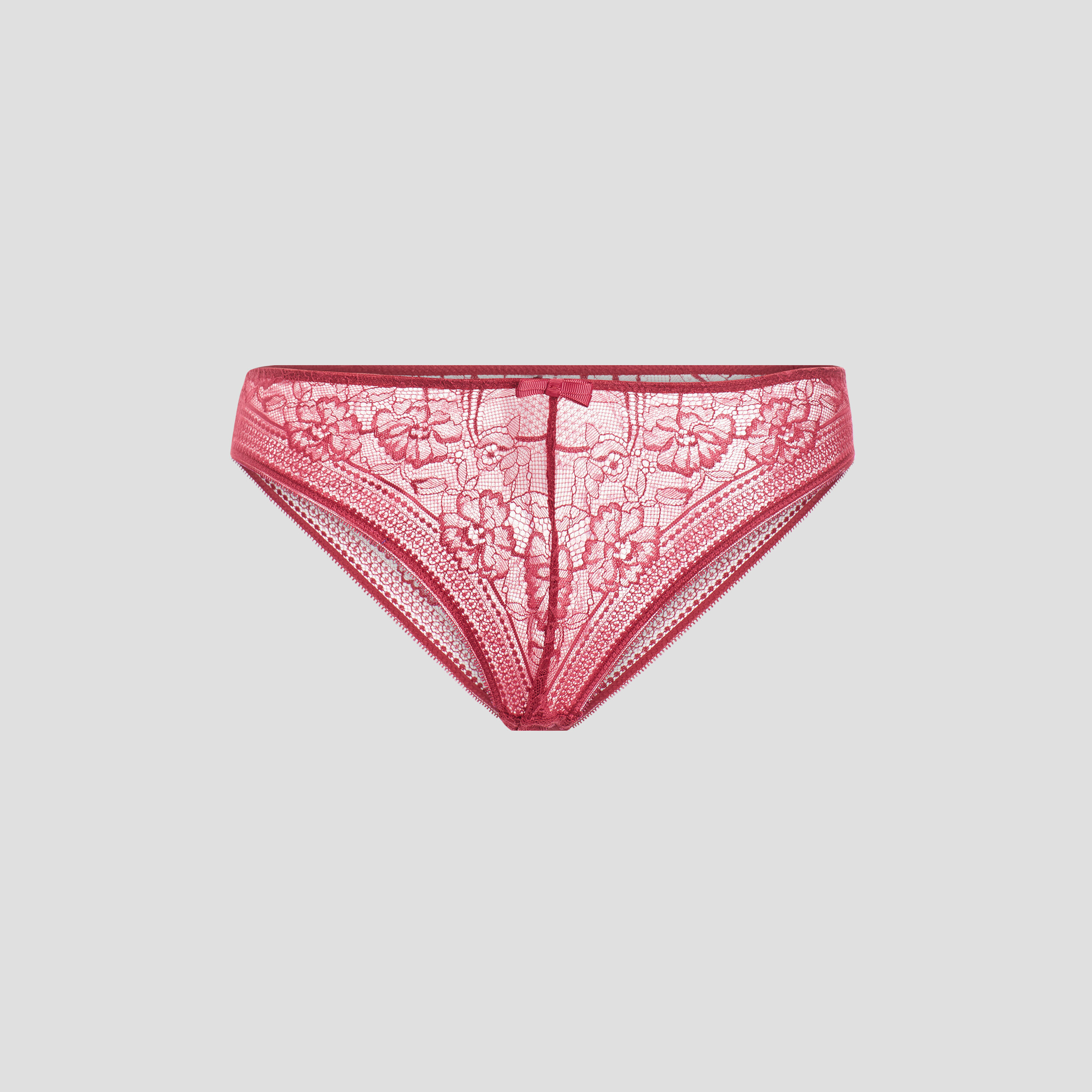 Culotte en dentelle rose framboise femme