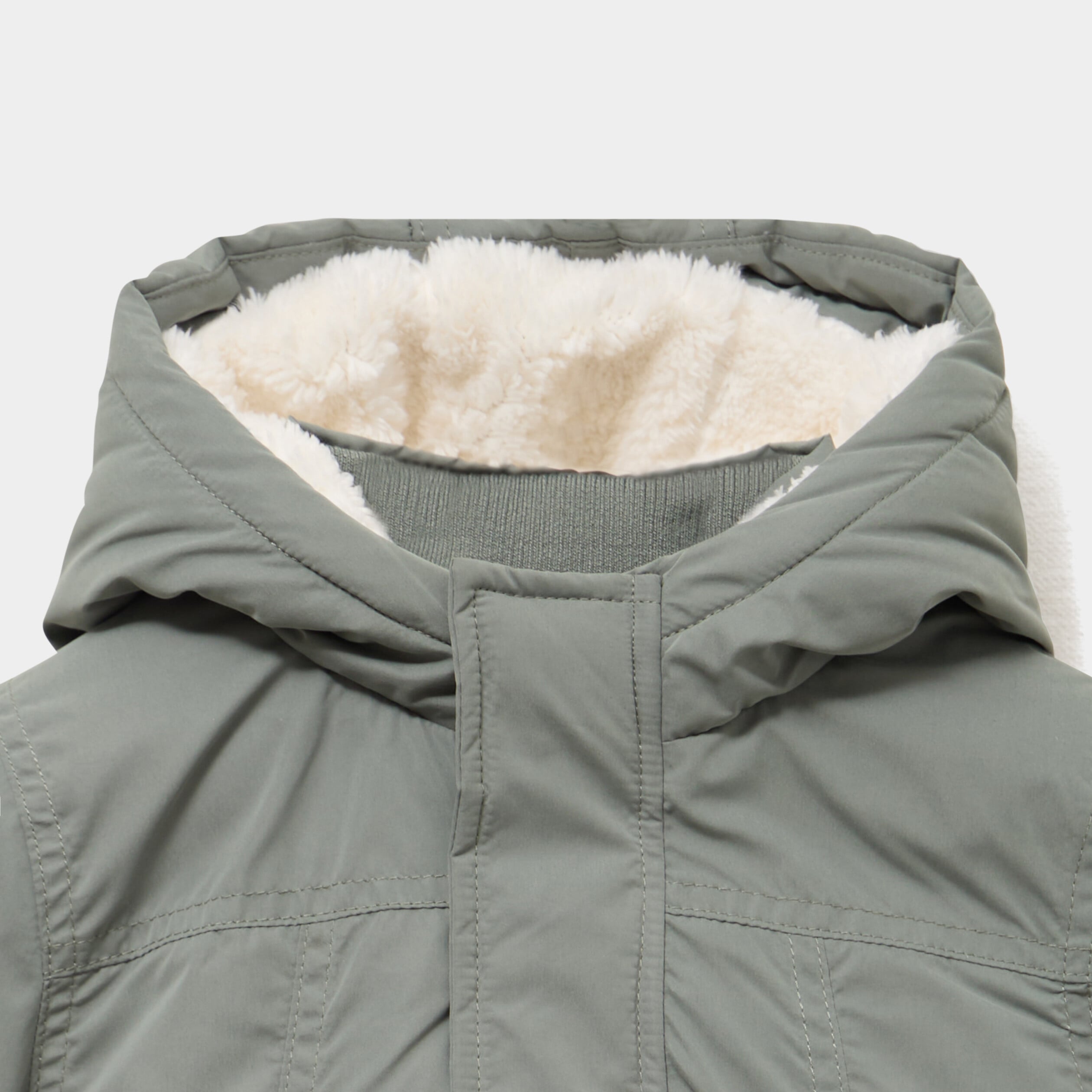 Parka &agrave; capuche doubl&eacute;e imperm&eacute;able vert kaki b&eacute;b&eacute; gar&ccedil;on