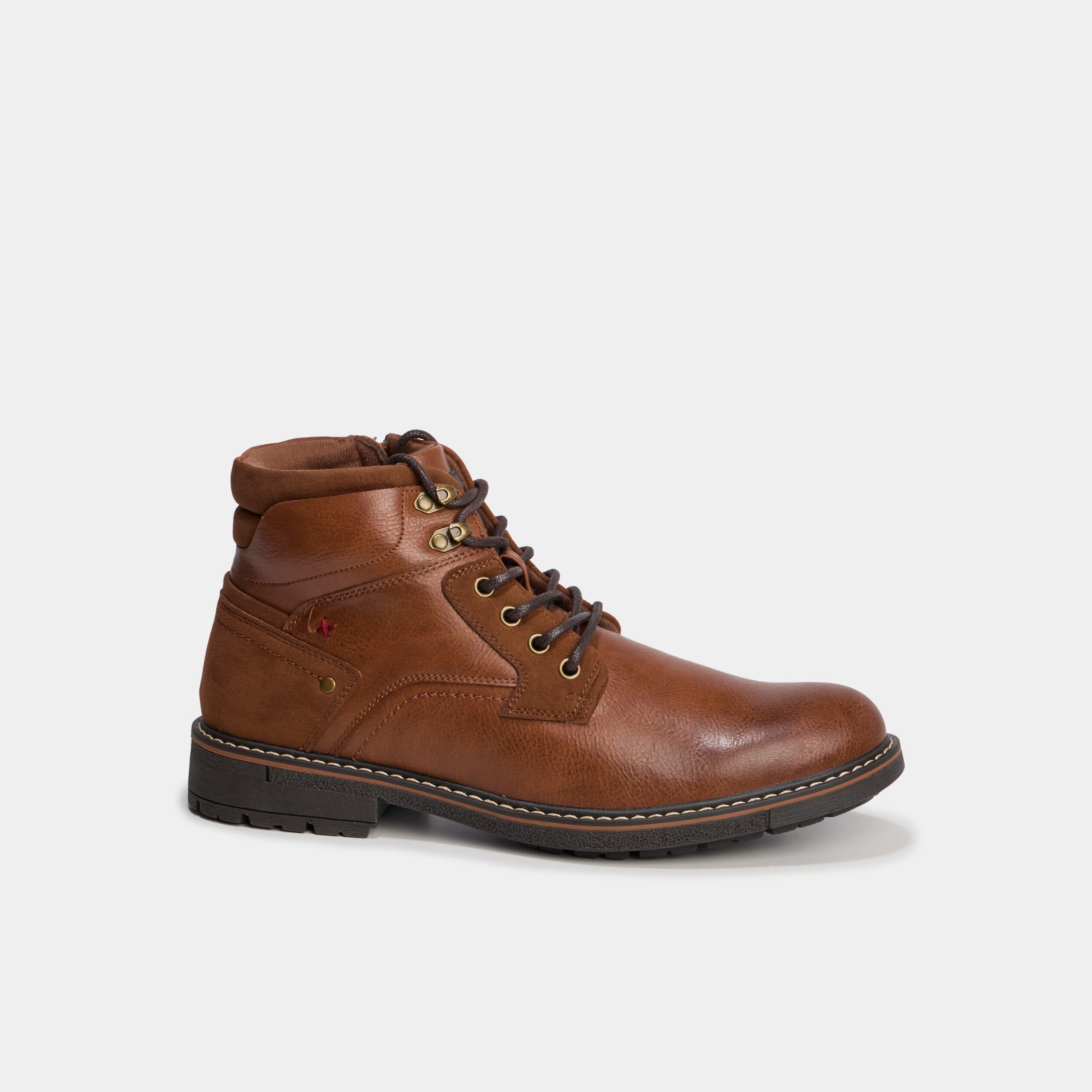 Bottines montantes zipp&eacute;es crant&eacute;es marron homme