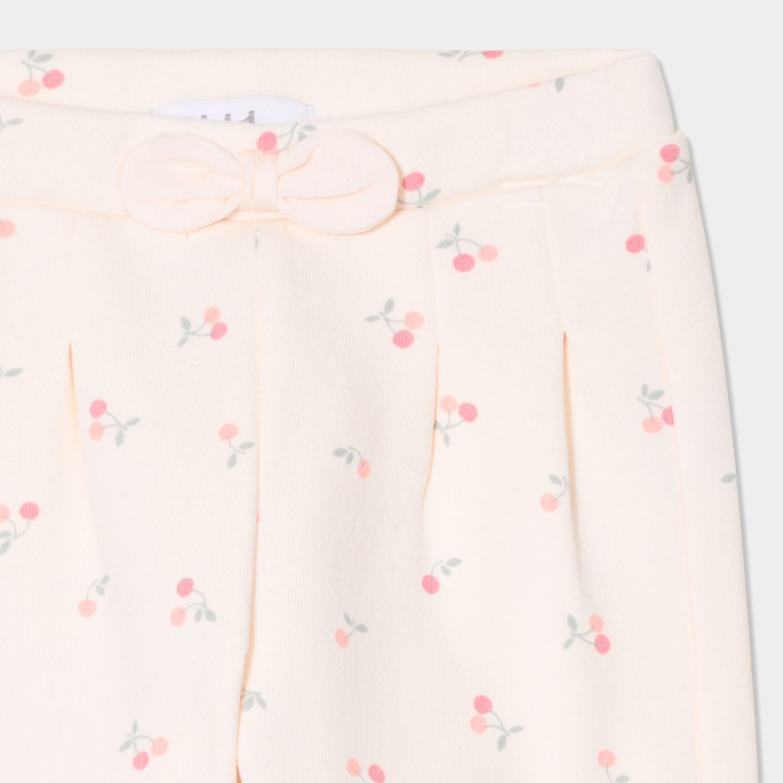 Pantalon de jogging avec noeud creme b&eacute;b&eacute; fille