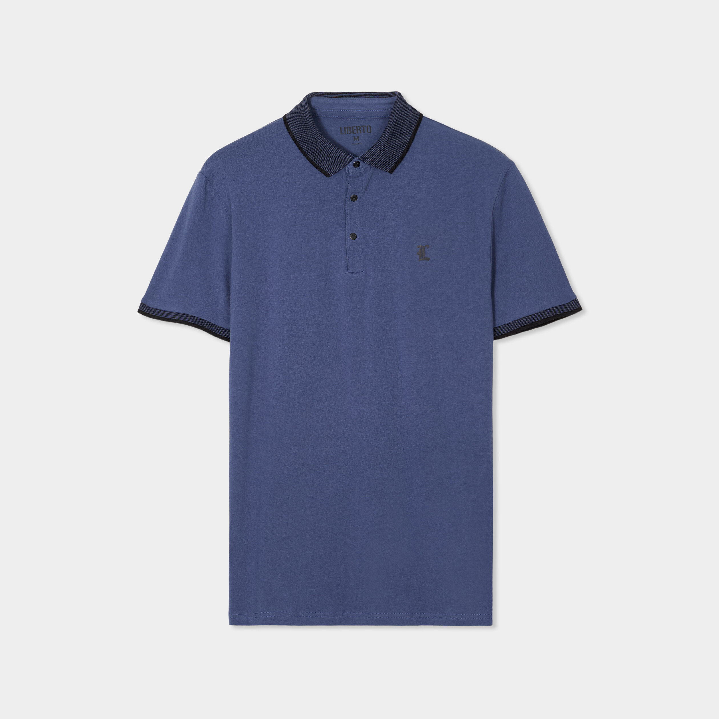 polo coton ajuste manches courtes bleu fonce homme Polo coton ajusté manches courtes bleu foncé homme