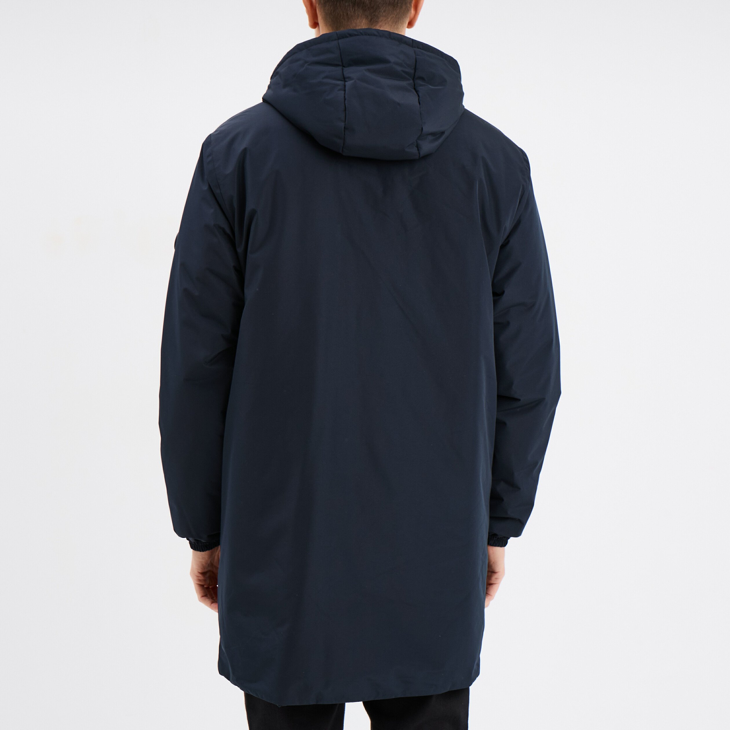 parka deperlante doublee a capuche bleu fonce homme Parka déperlante doublée à capuche bleu foncé homme