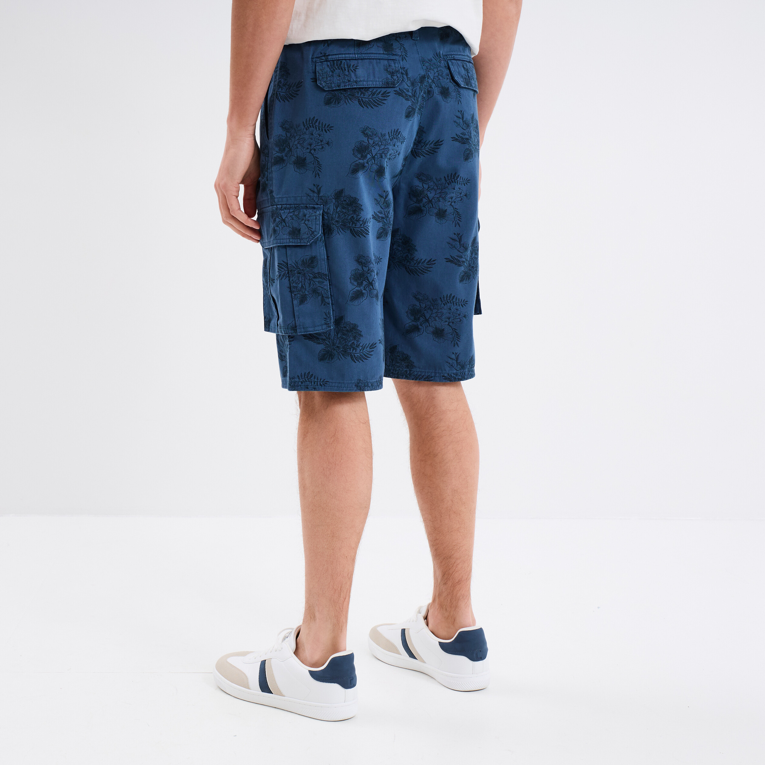 bermuda cargo coton bleu fonce homme Bermuda cargo coton bleu foncé homme