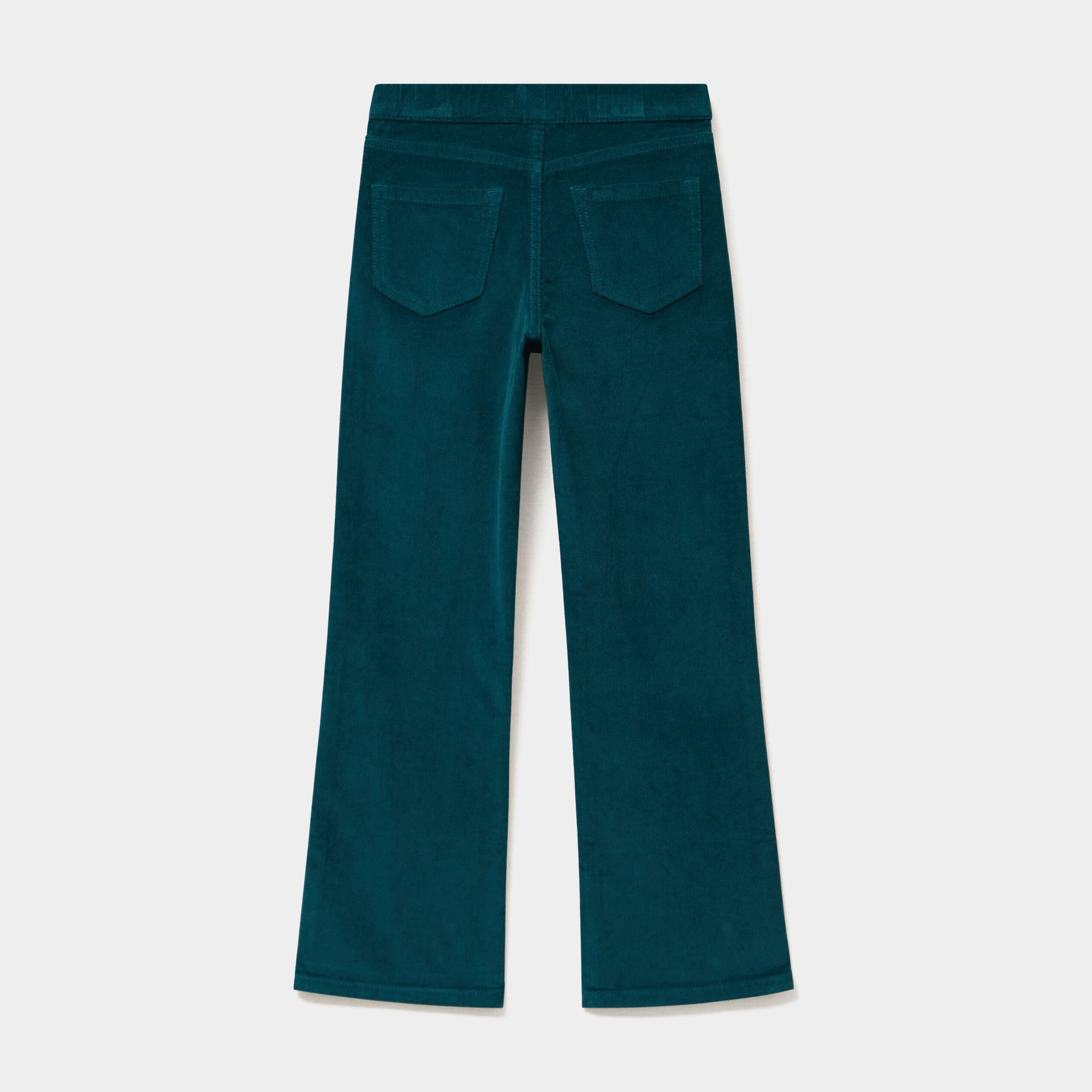 Tregging flare stretch effet velours vert fonc&eacute; fille