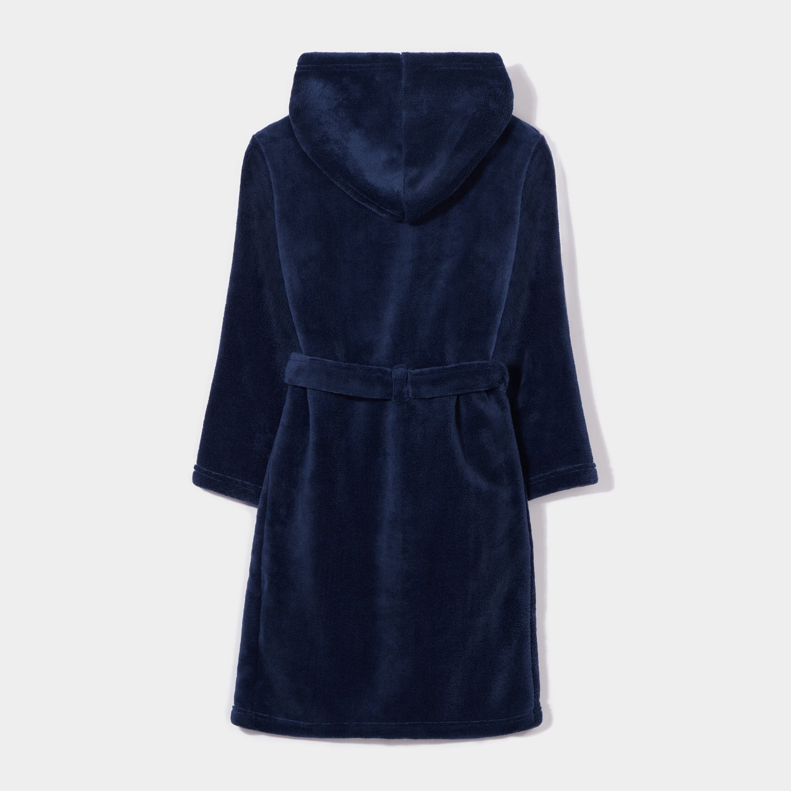 Peignoir pilou ceinture a capuche bleu marine garcon