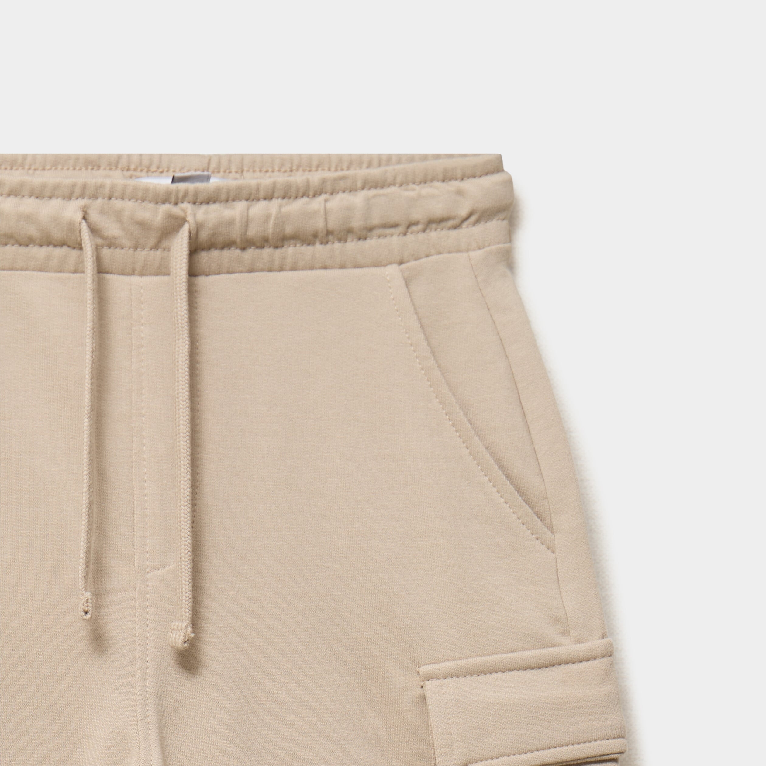 Short cargo molleton taille &eacute;lastiqu&eacute;e gris fonc&eacute; gar&ccedil;on