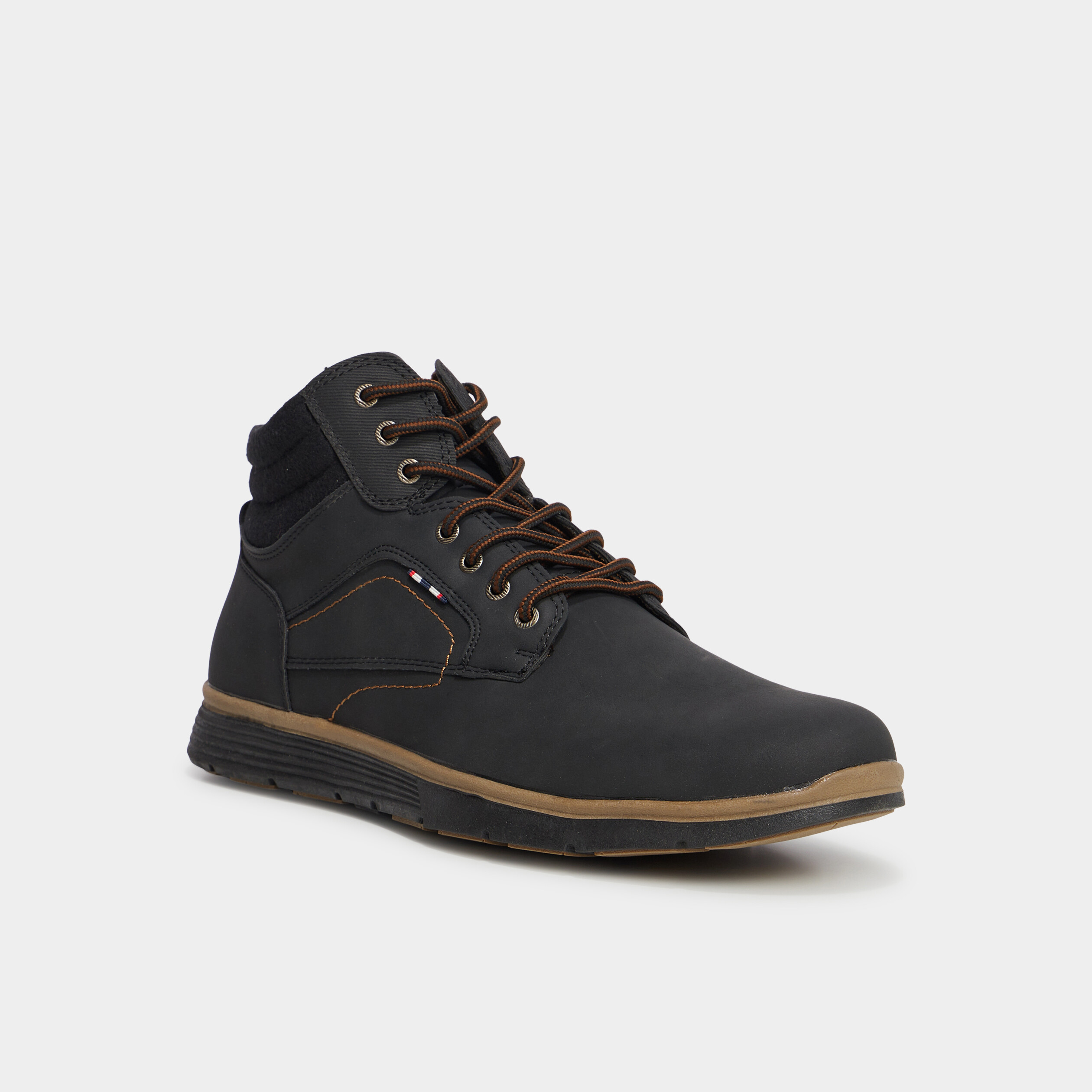 Bottines montantes &agrave; lacets noir homme