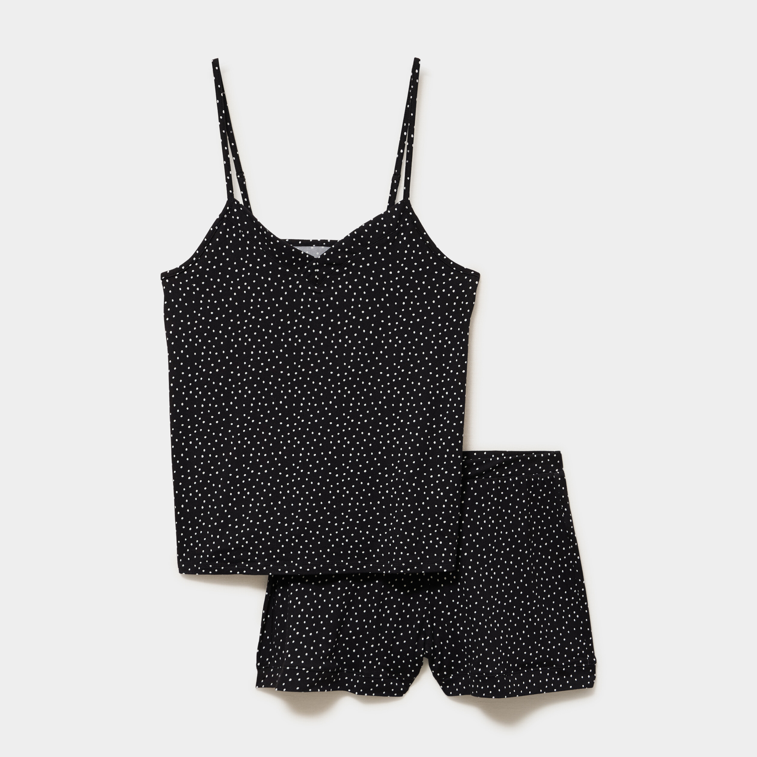 Ensemble pyjama short et d&eacute;bardeur noir femme