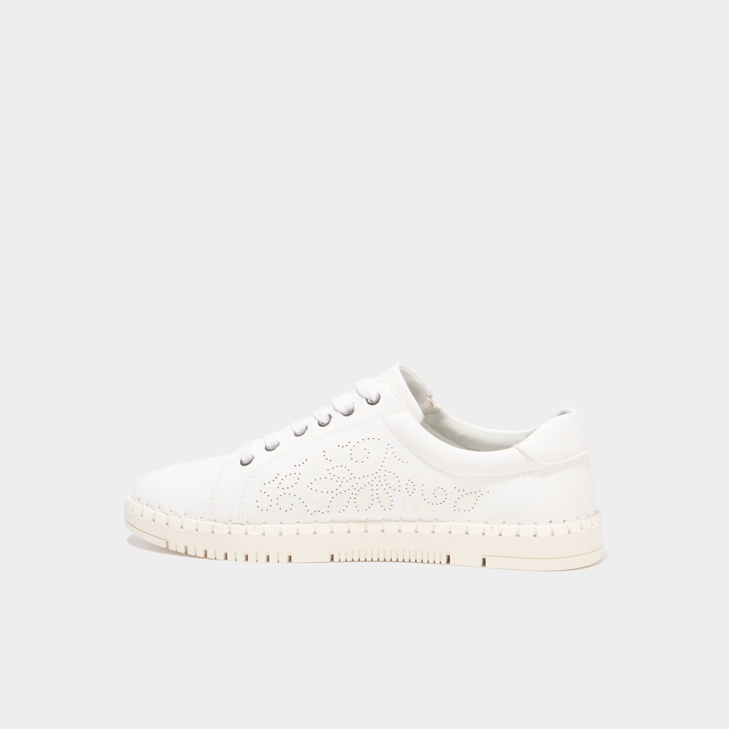 Tennis basses zipp&eacute;es blanc femme