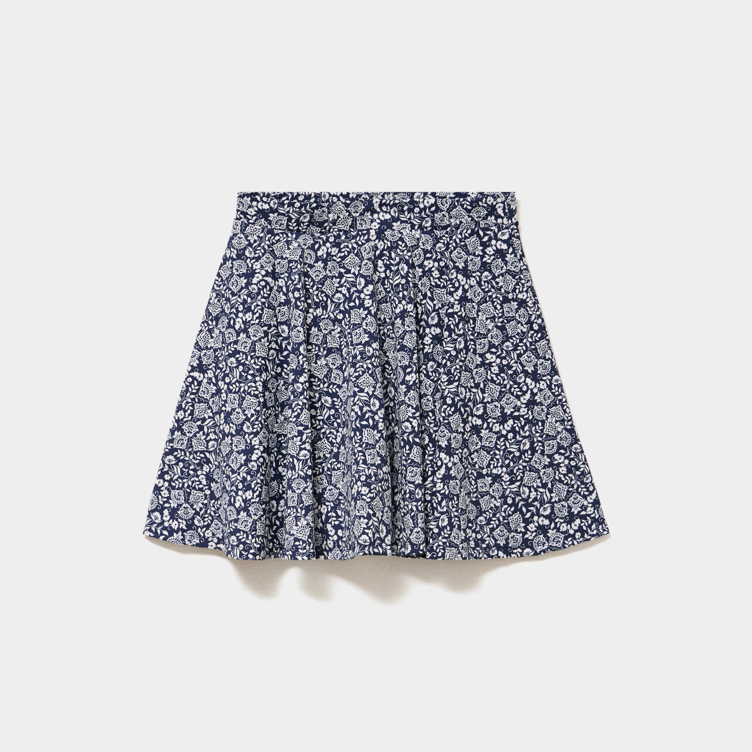 Jupe fluide patineuse avec short int&eacute;gr&eacute; bleu marine femme