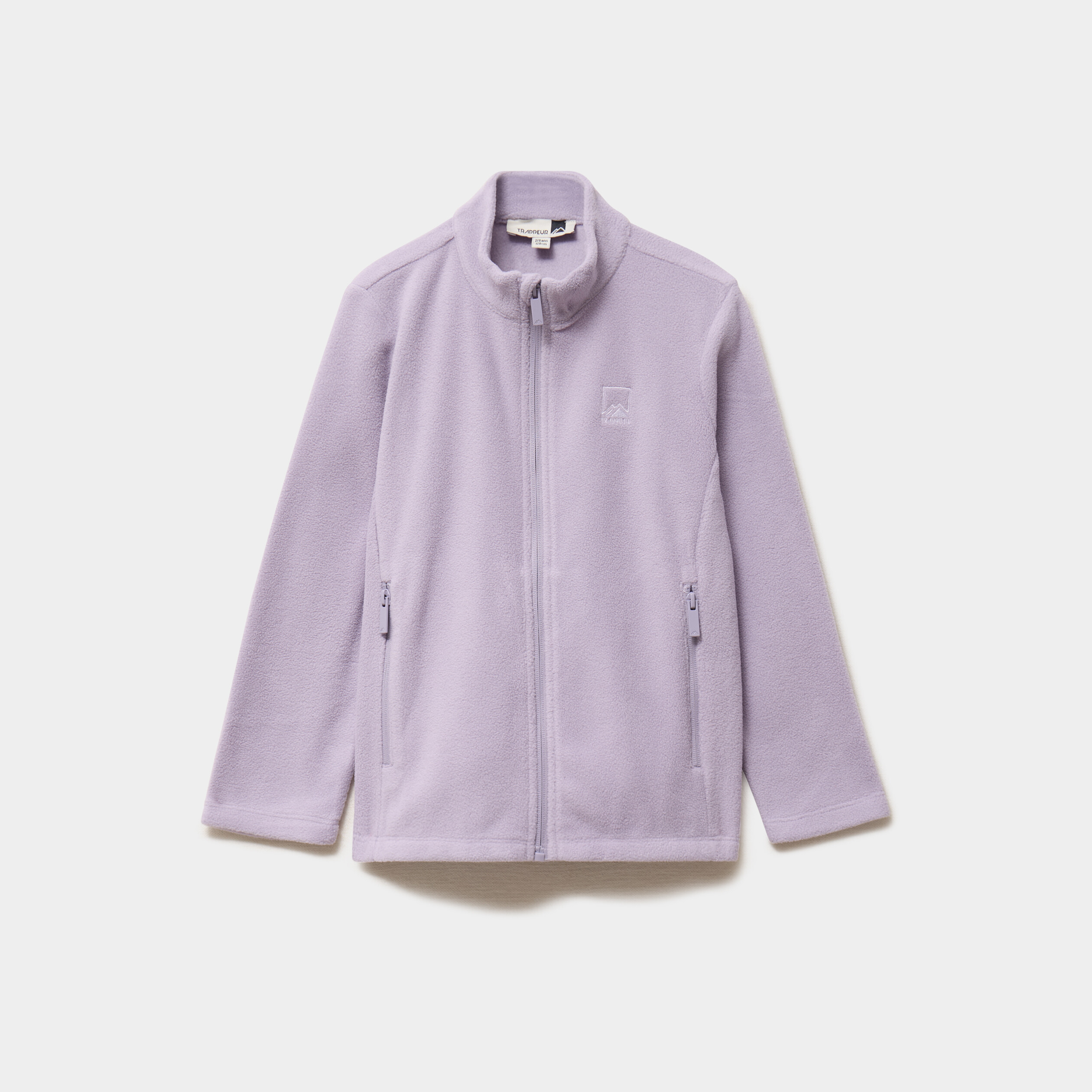 Gilet effet polaire zipp&eacute; col montant mauve fille