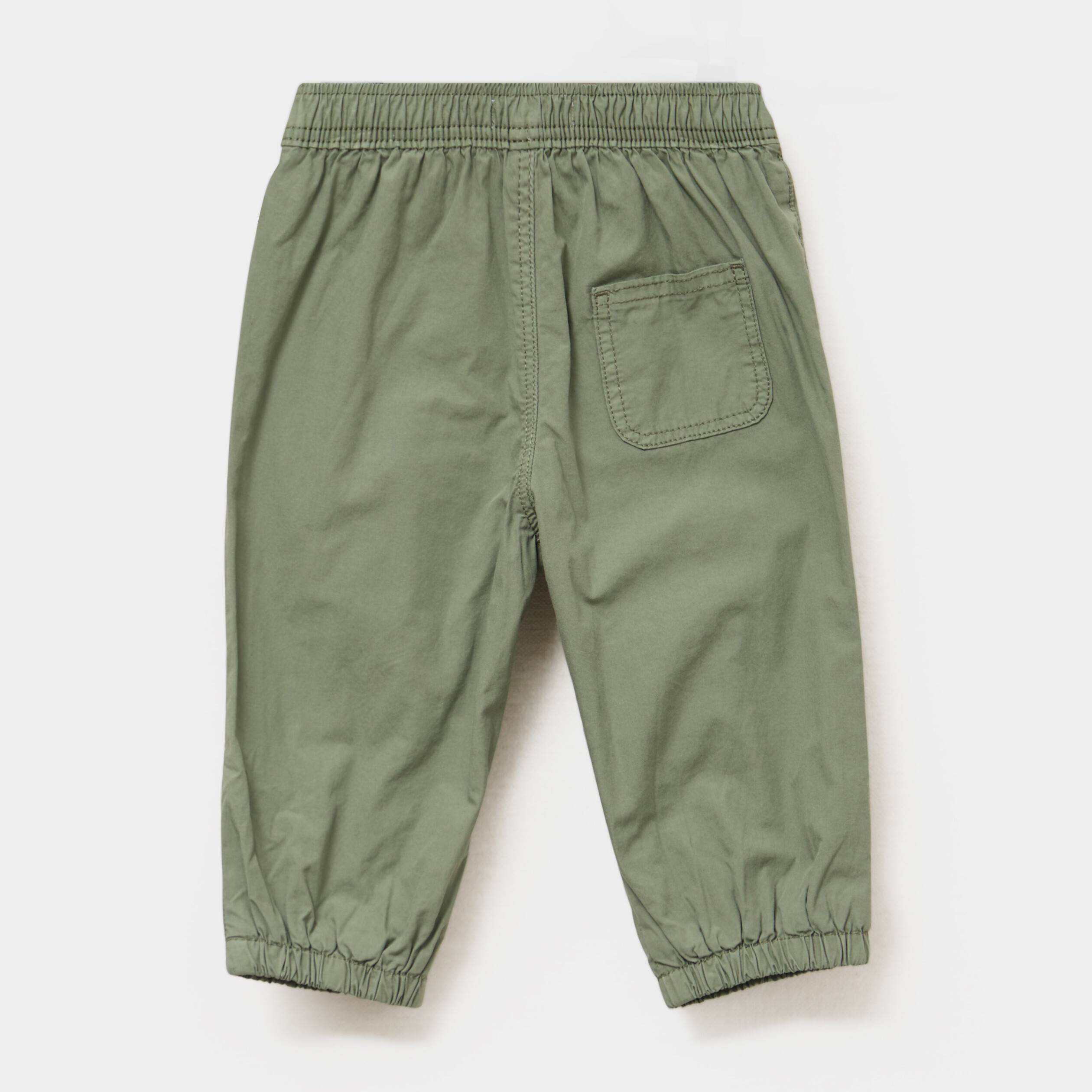 Pantalon jogger doubl&eacute; coton vert kaki b&eacute;b&eacute; gar&ccedil;on