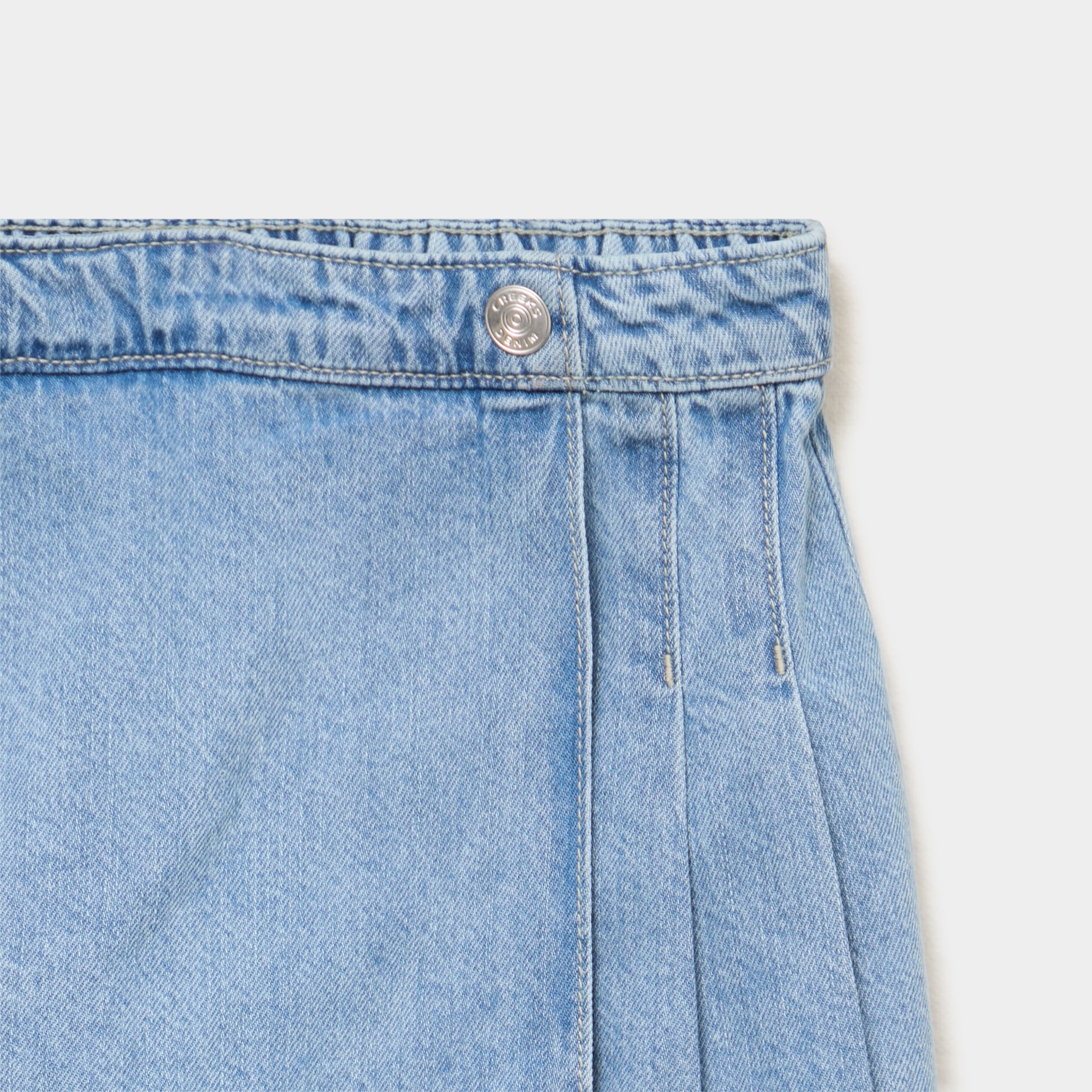 Jupe Short été Jupe-short Denim Vertbaudet Fille - Léger 100% Coton Stone Taille 14A Vêtement Enfant Pratique