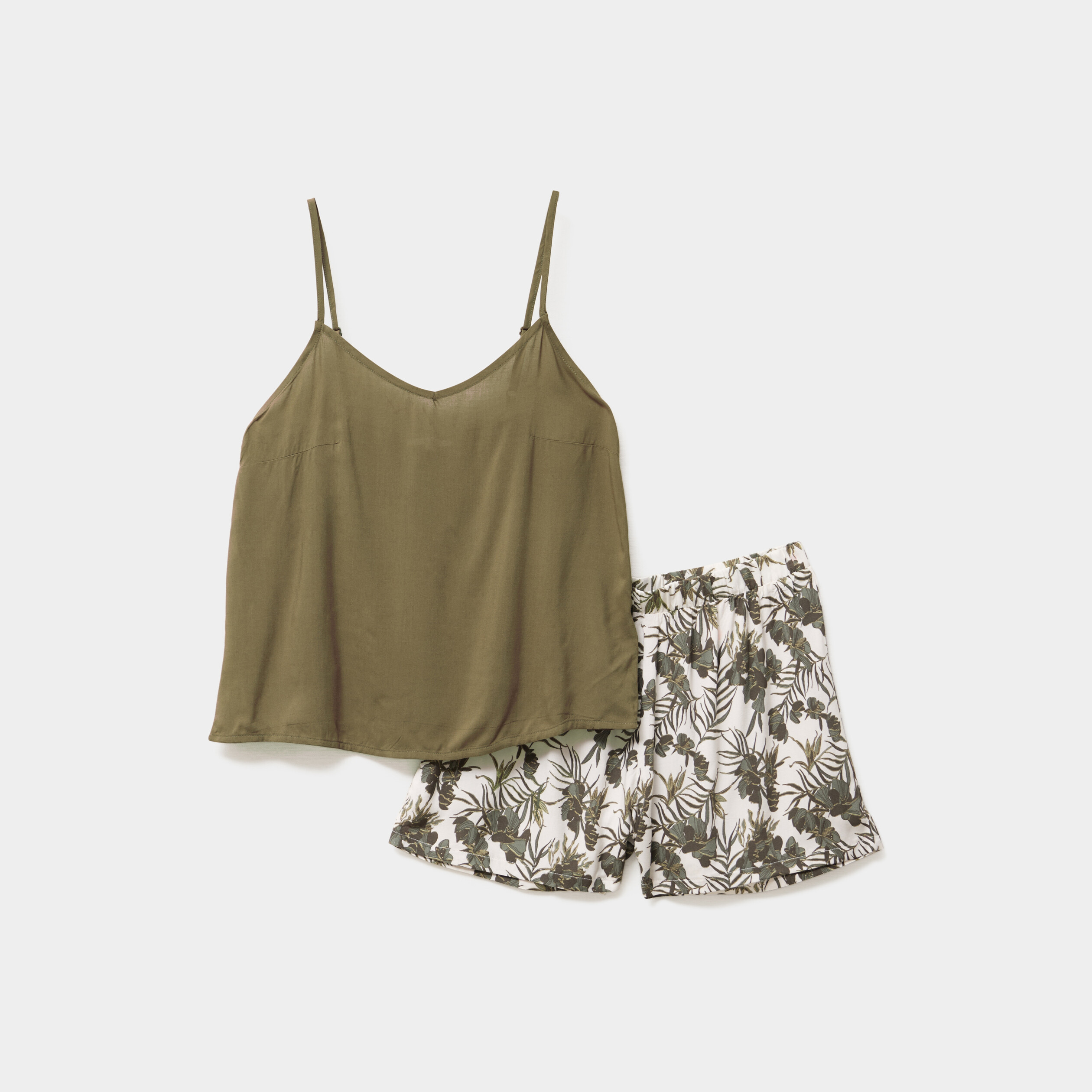 ensemble pyjama short et debardeur ecru femme Ensemble pyjama short et débardeur ecru femme
