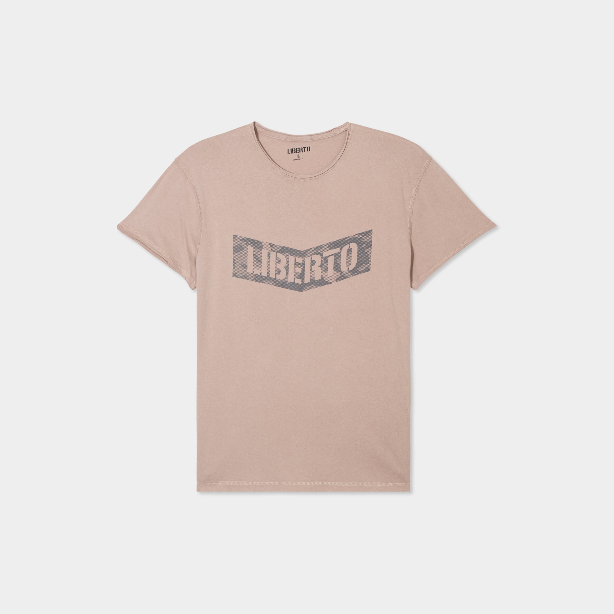 T-shirt manches courtes coton d&eacute;lav&eacute; marron homme
