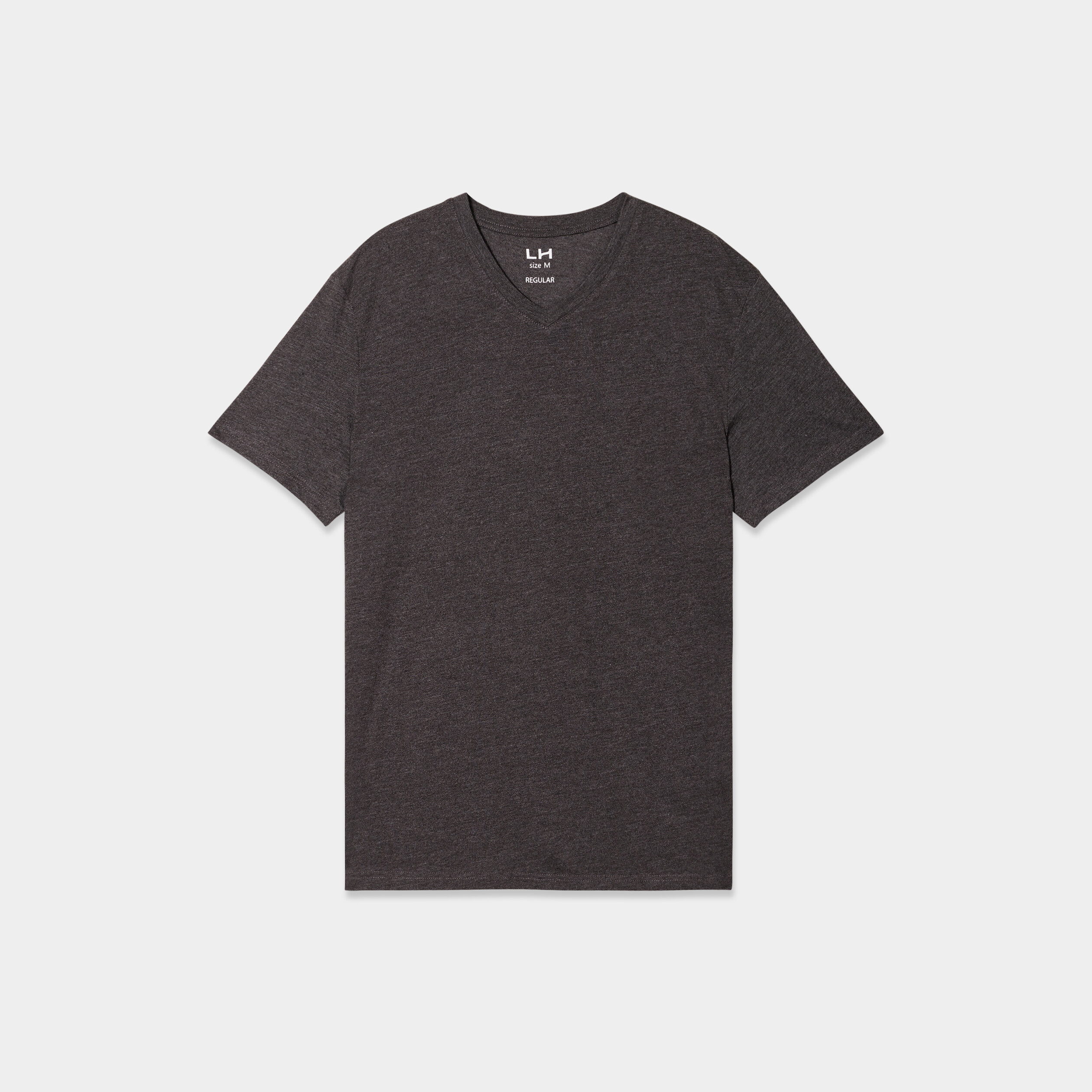T-shirt droit col V gris foncé homme