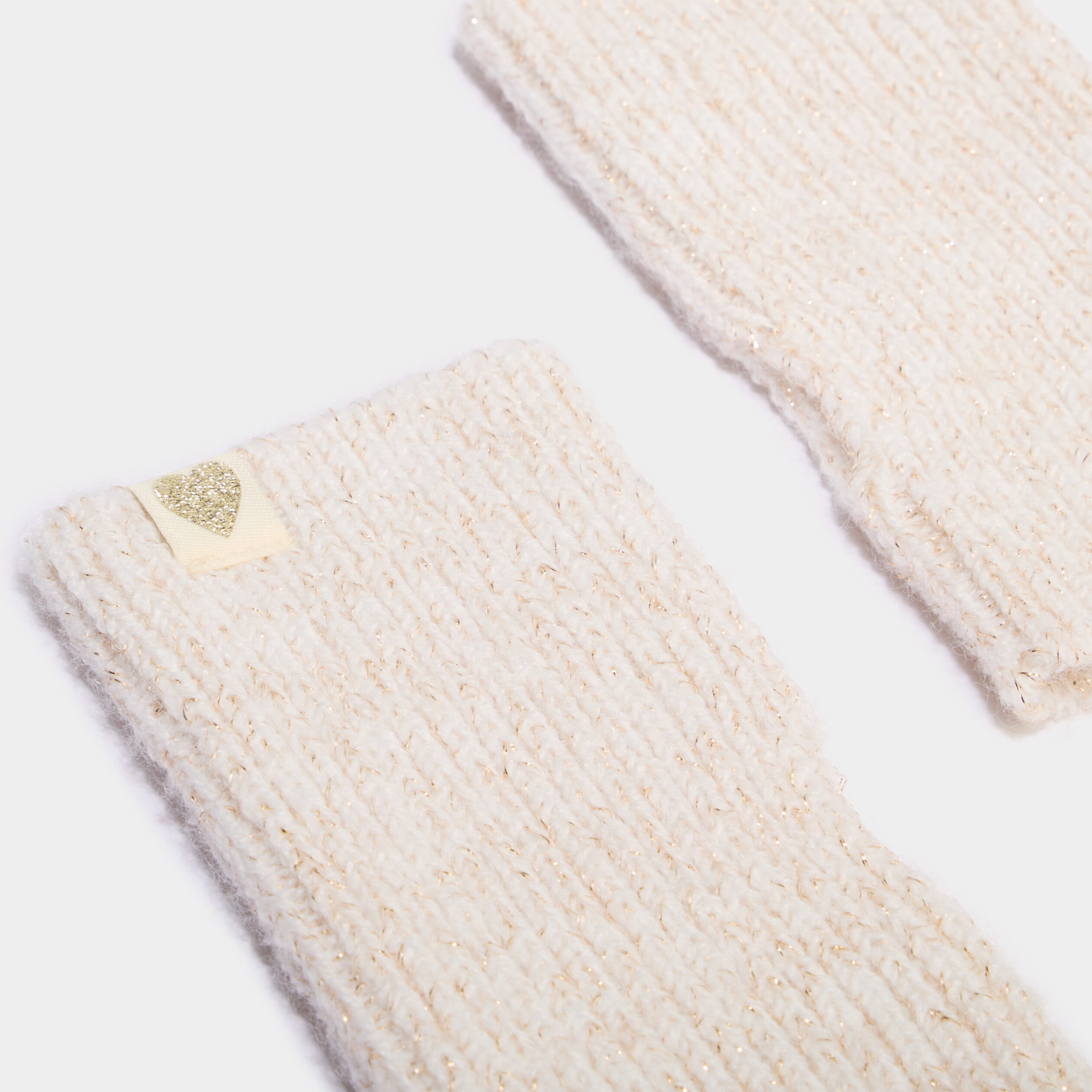 Mitaines tricot ivoire fille