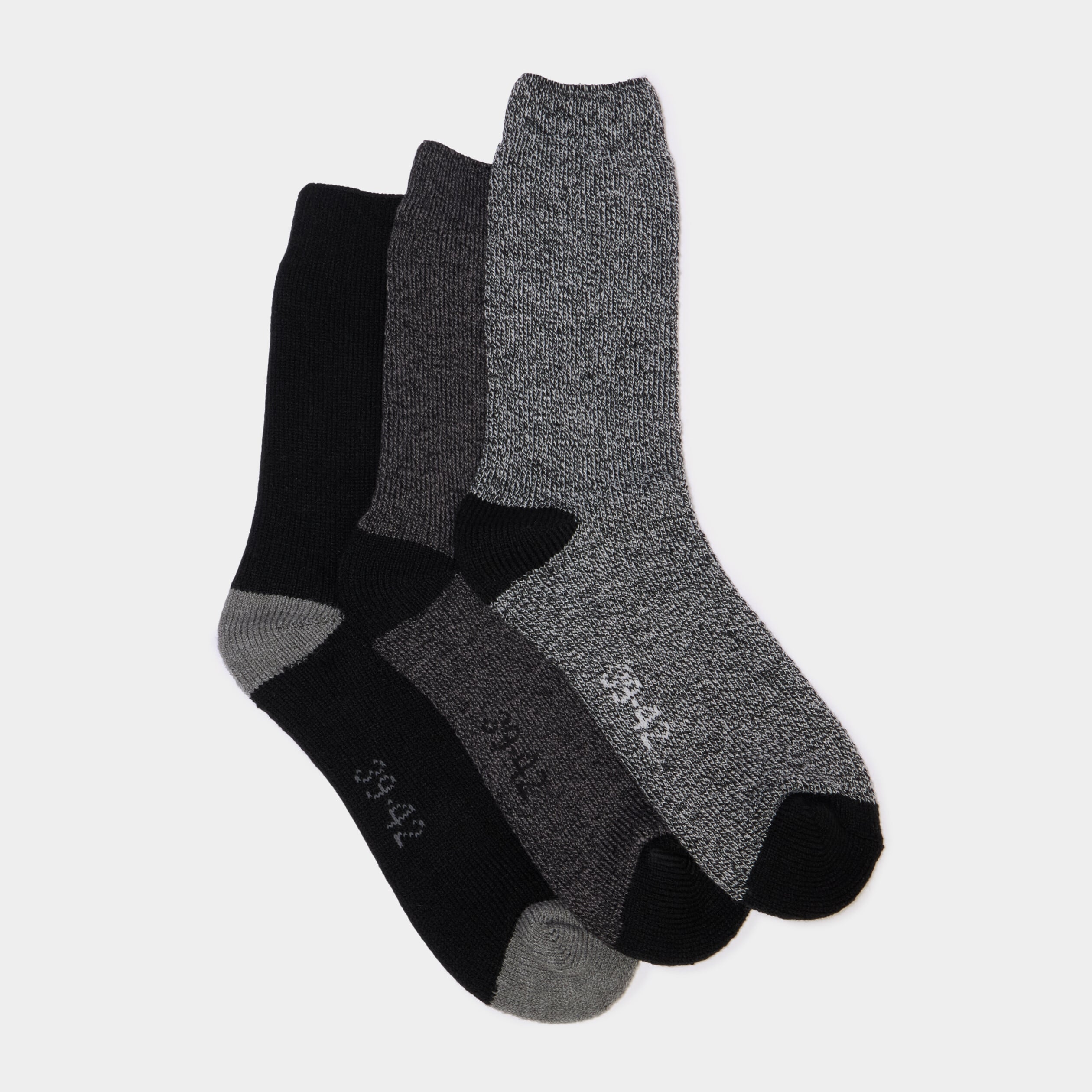 Lot 3 paires chaussettes noir homme