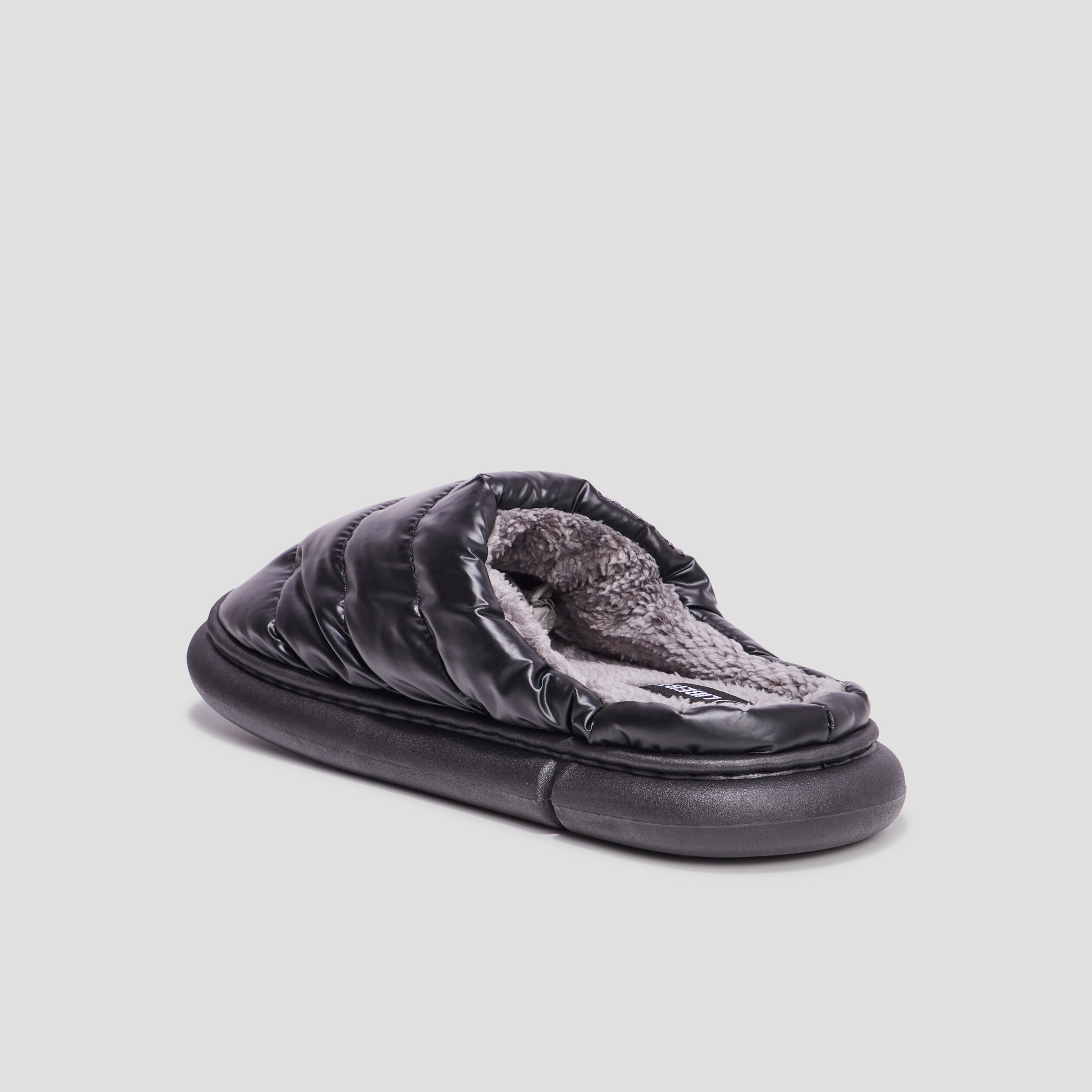 chaussons mules matelasses fourres noir homme Chaussons mules matelassés fourrés noir homme