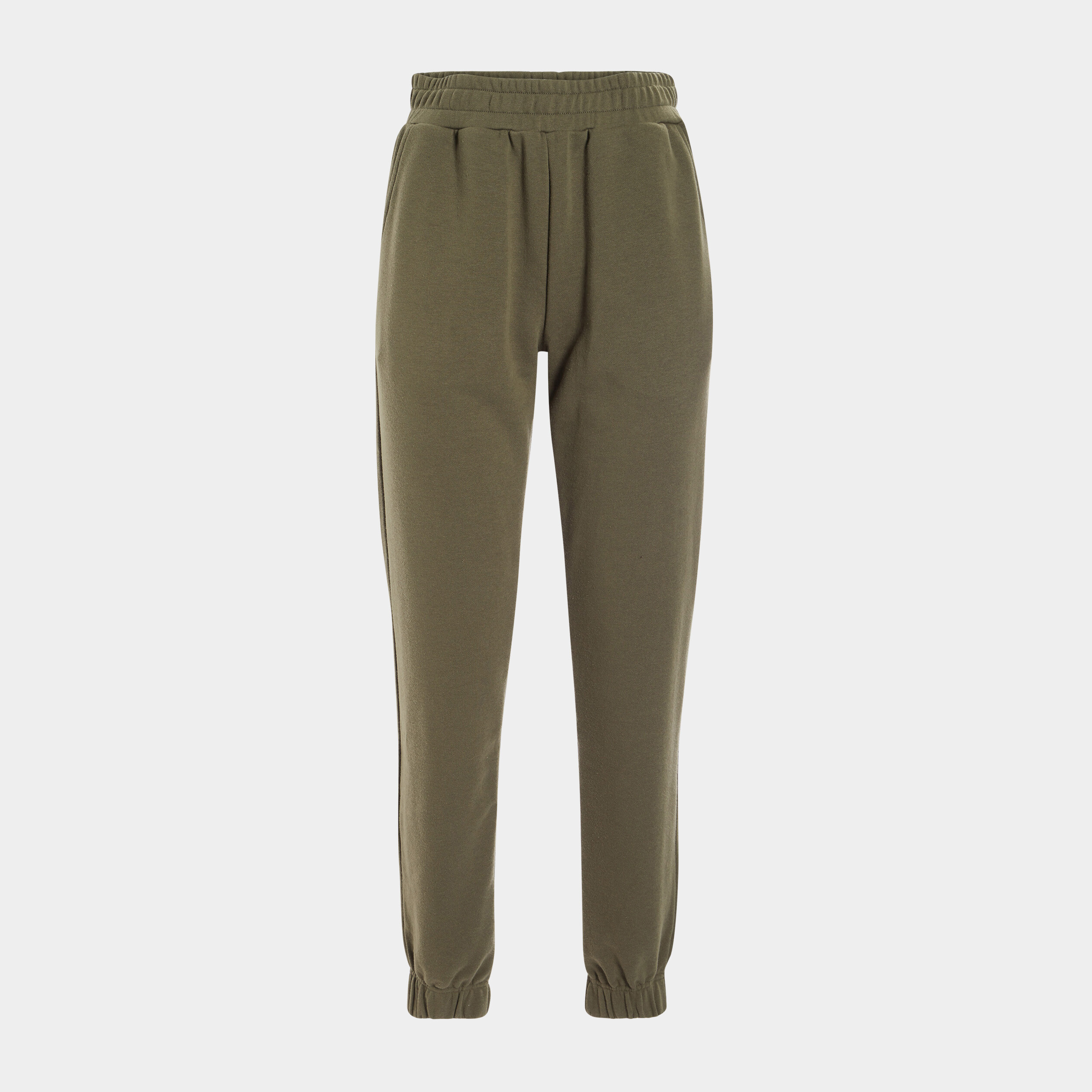 Pantalon jogging slim taille élastiquée vert kaki femme